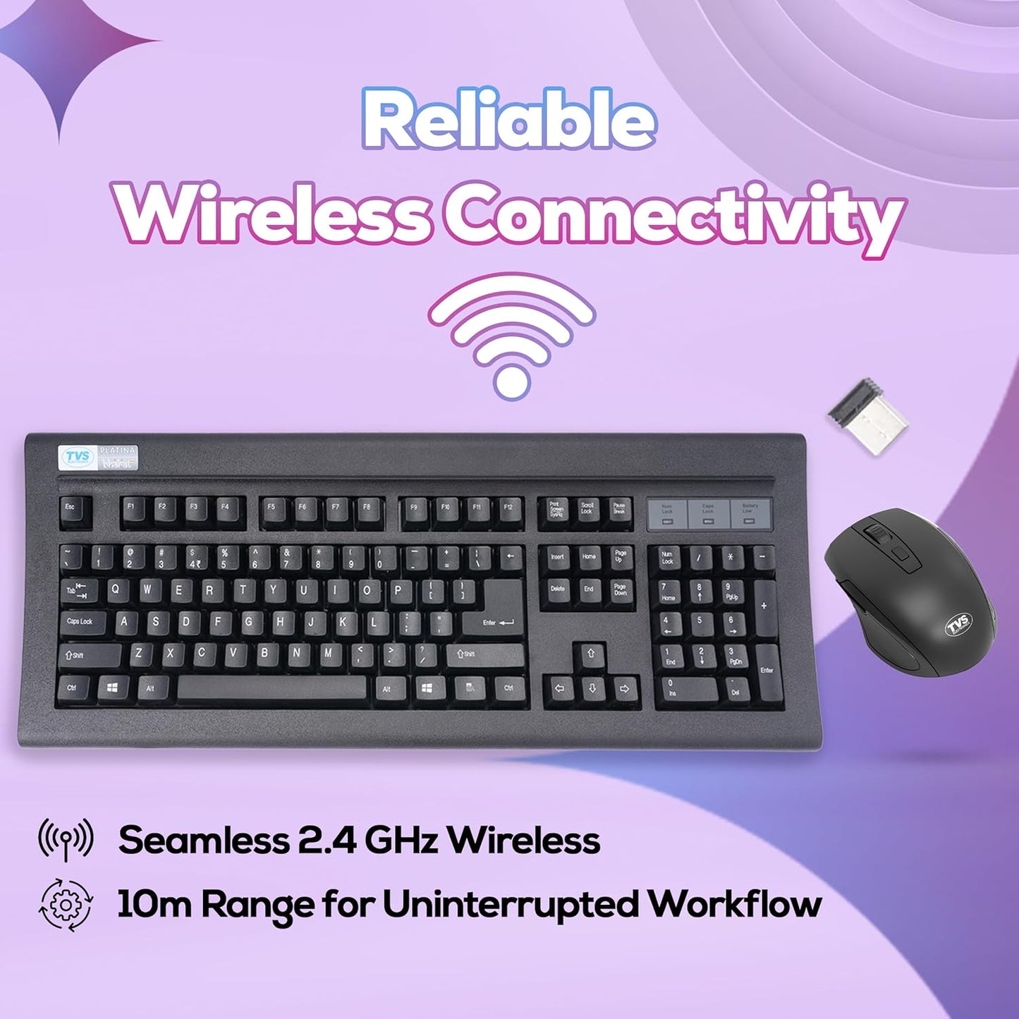 TVS  Platina Wireless Mechanical Keyboard and Mouse Combo