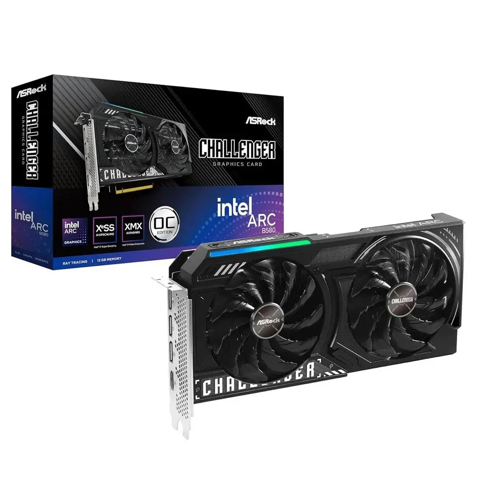 ASRock Intel Arc B580 Challenger 12GB OC GDDR6 192-Bit Graphics Card