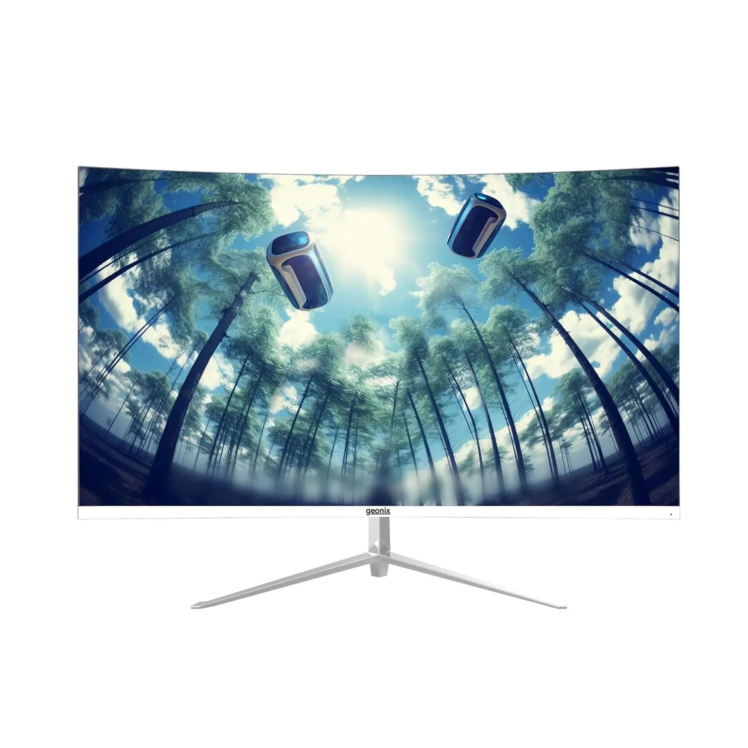 Geonix Argon 32" 75Hz 1080p Full HD LED Panel Curved Monitor with Dual Speakers - White My Store