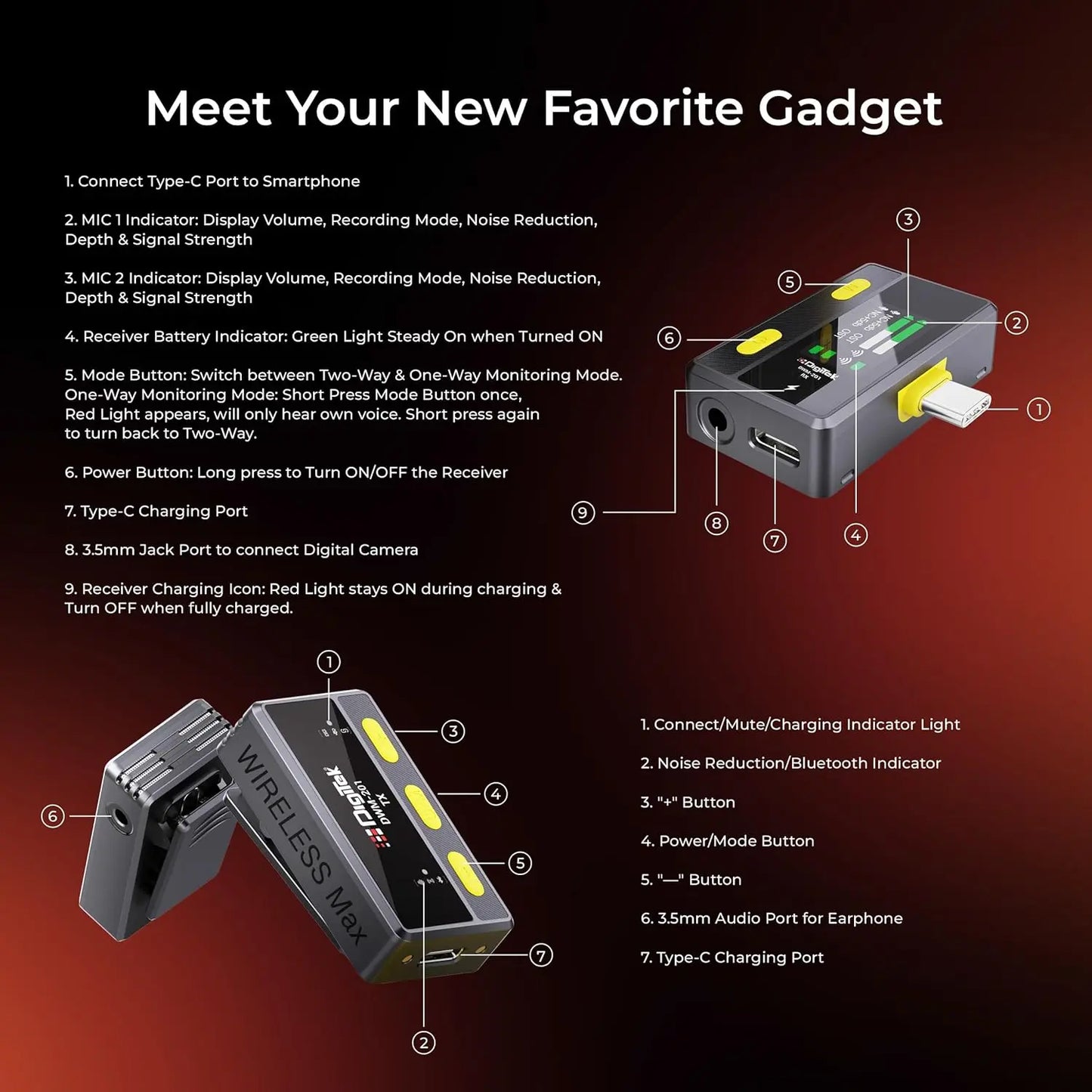 Digitek DWM-201 is Multi-functional Lavalier with Remote