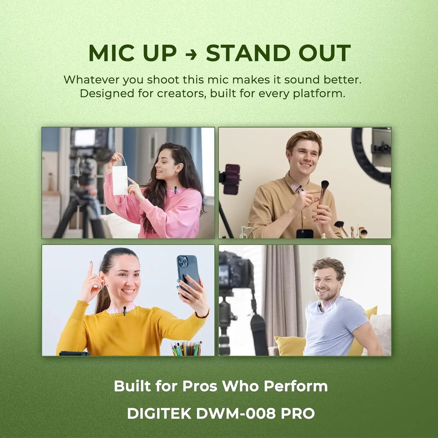 Digitek DWM-008 PRO Wireless Microphone & Receiver with Type-C Connector