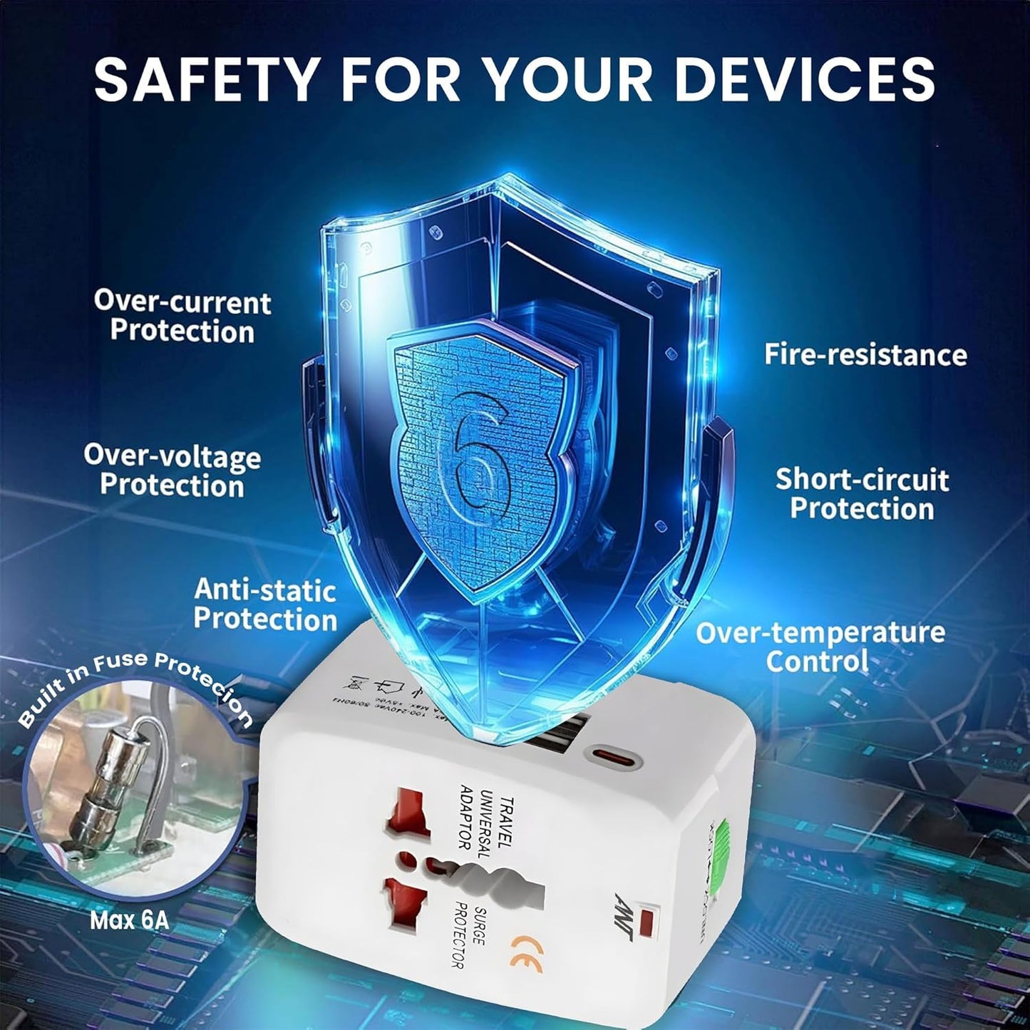 Ant International Power Plug USB To Type-C Amigo 201 (White