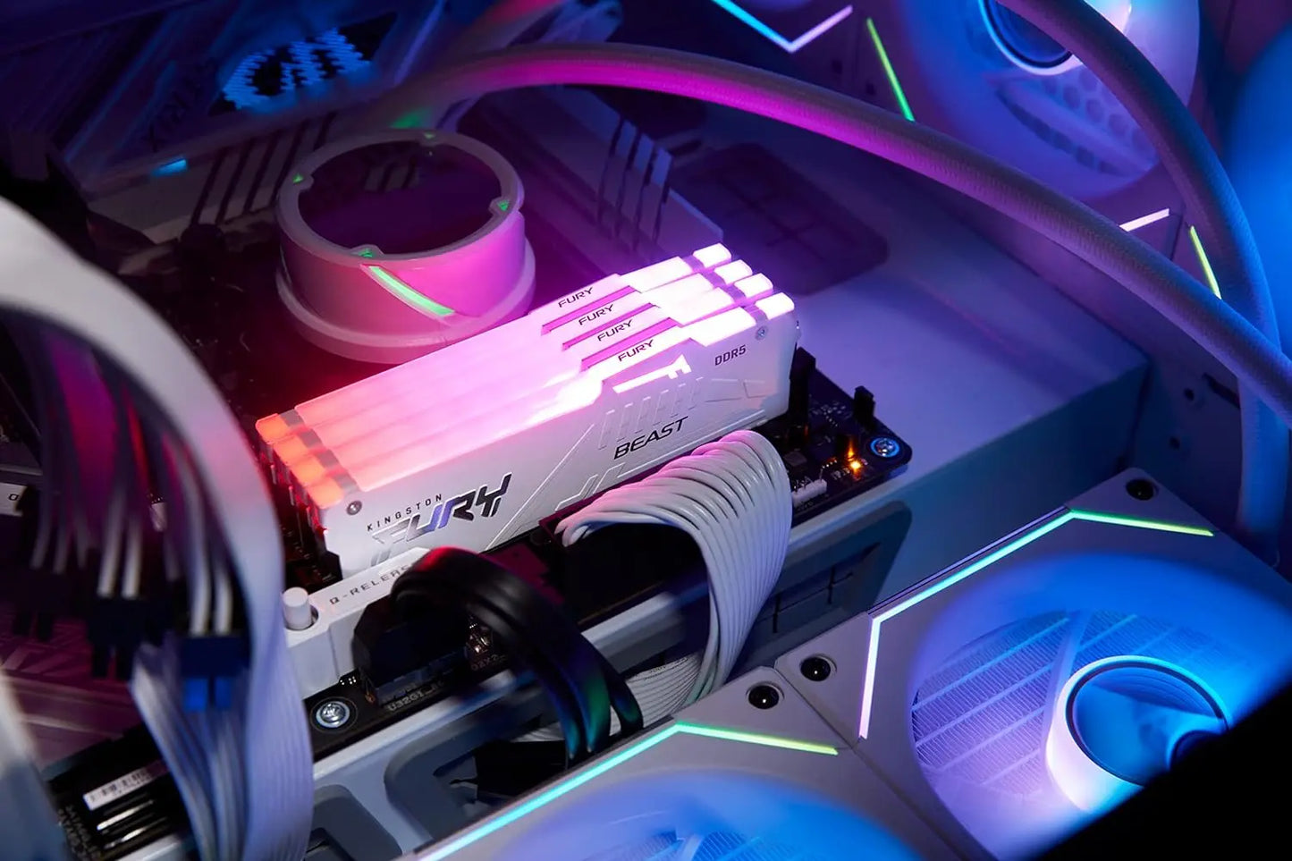 Kingston Fury Beast RGB 16GB DDR5 6000MHz CL40 DIMM Gaming Desktop Memory - White
