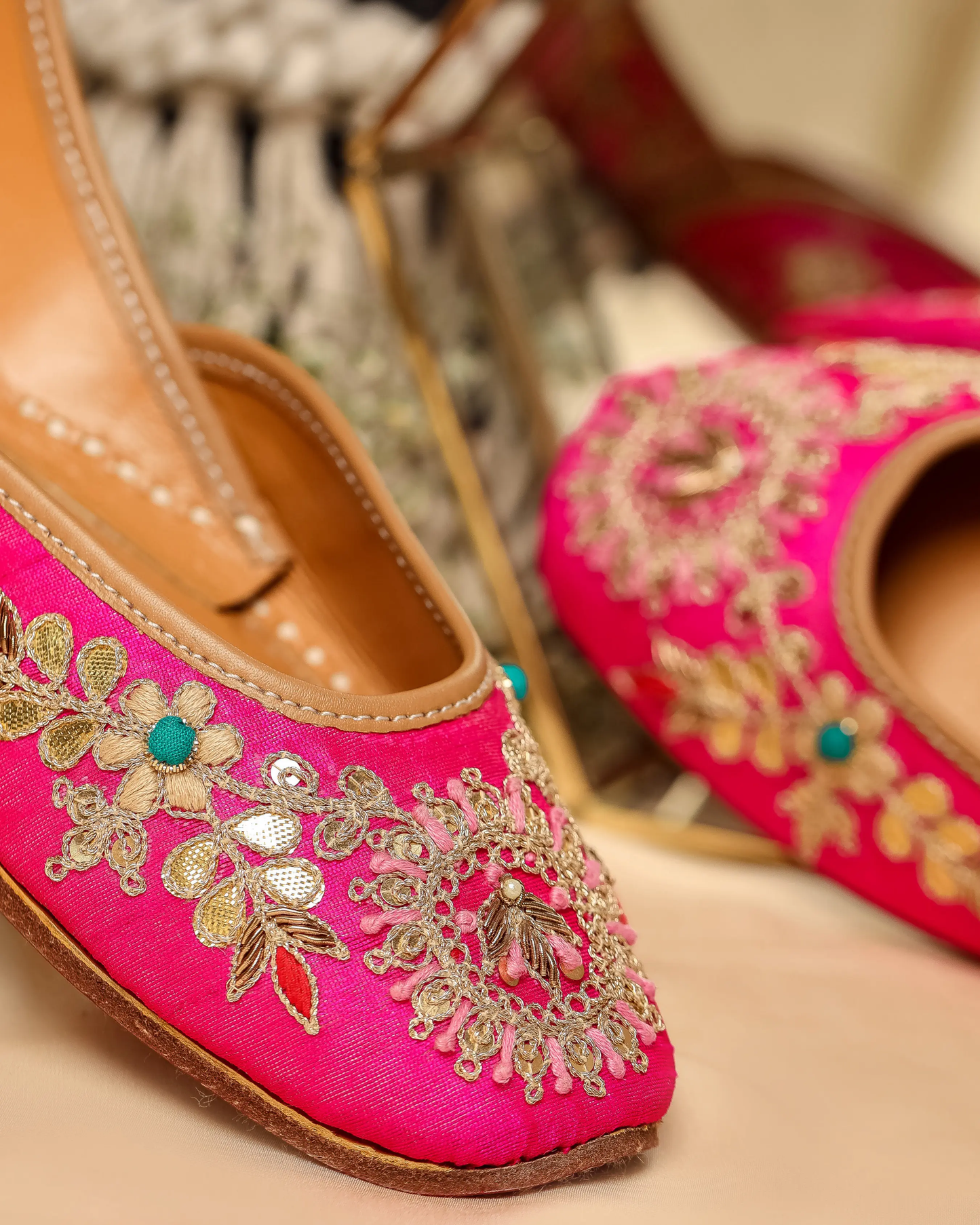 French Pink Handcrafted Jutti My Store