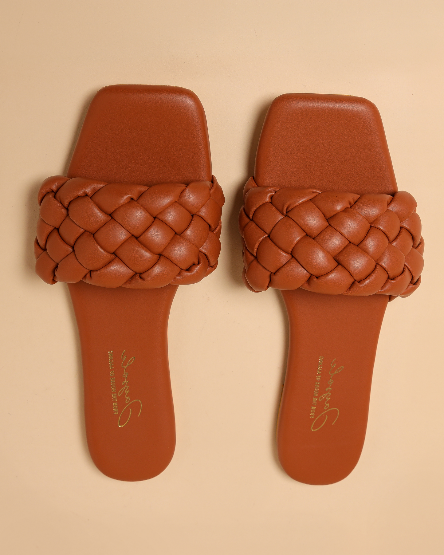 Toasted Nut Braided Slides My Store