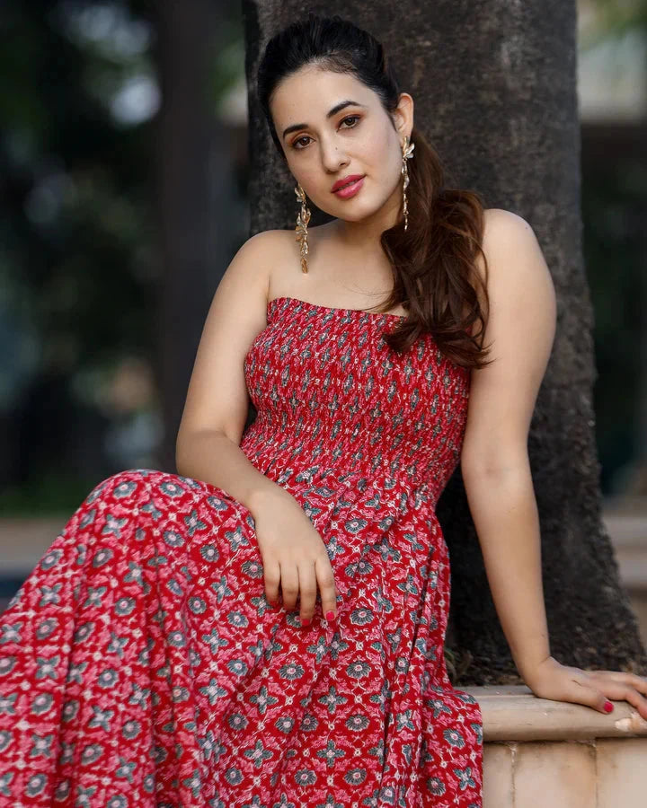 Honey Crisp Smocked Cotton Dress Quick Cart