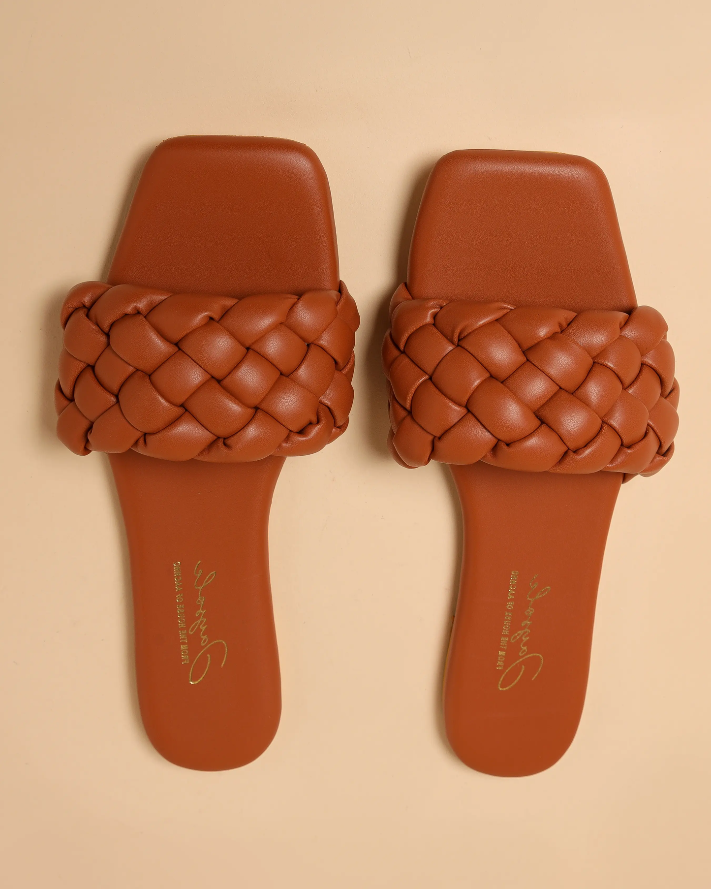 Toasted Nut Braided Slides My Store