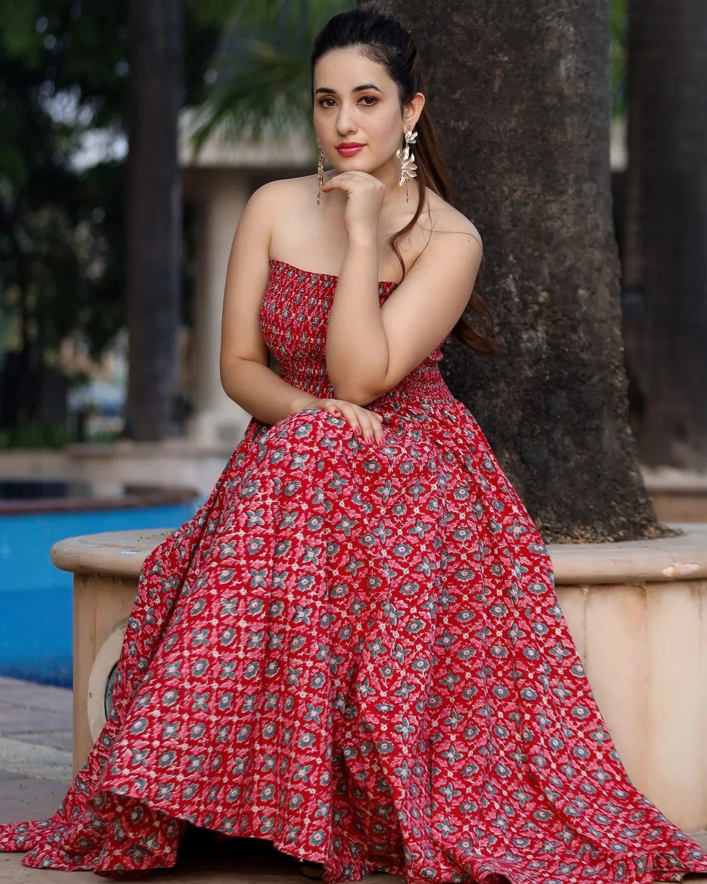 Honey Crisp Smocked Cotton Dress Quick Cart