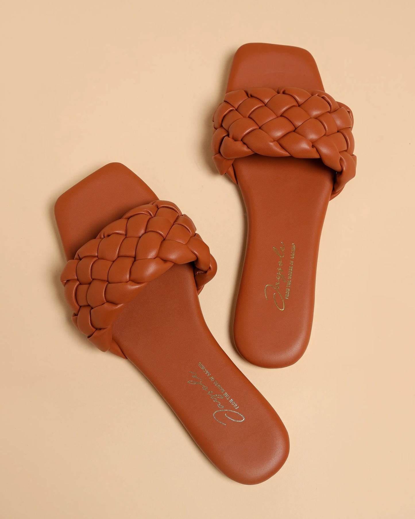 Toasted Nut Braided Slides My Store