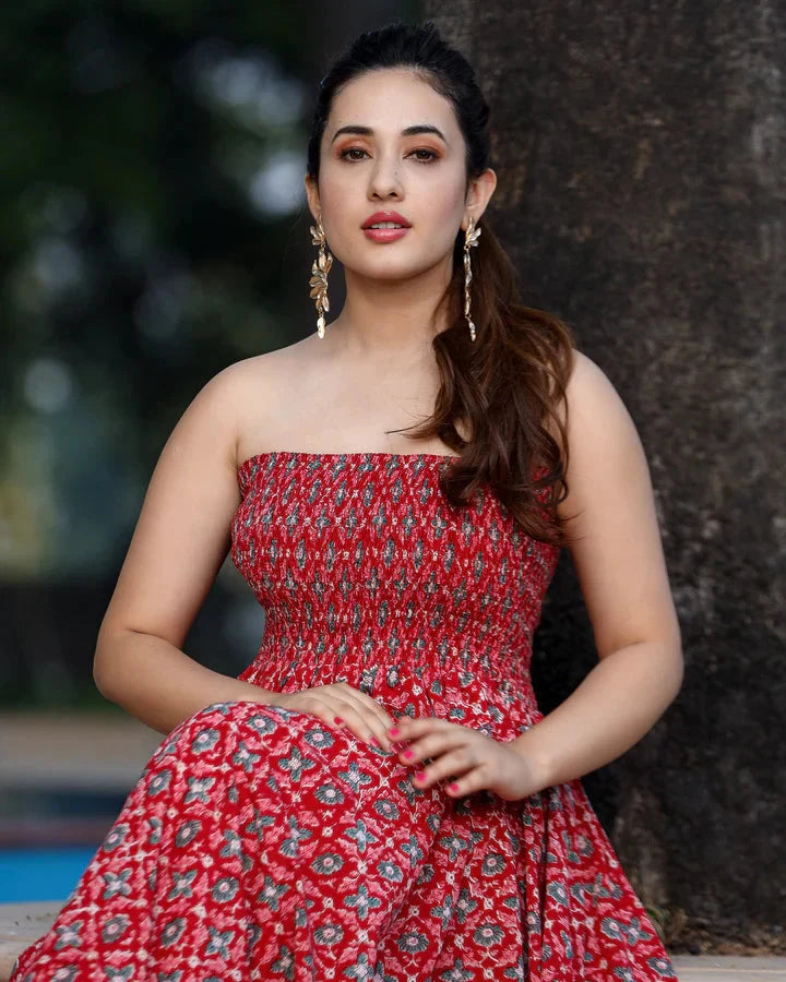 Honey Crisp Smocked Cotton Dress Quick Cart