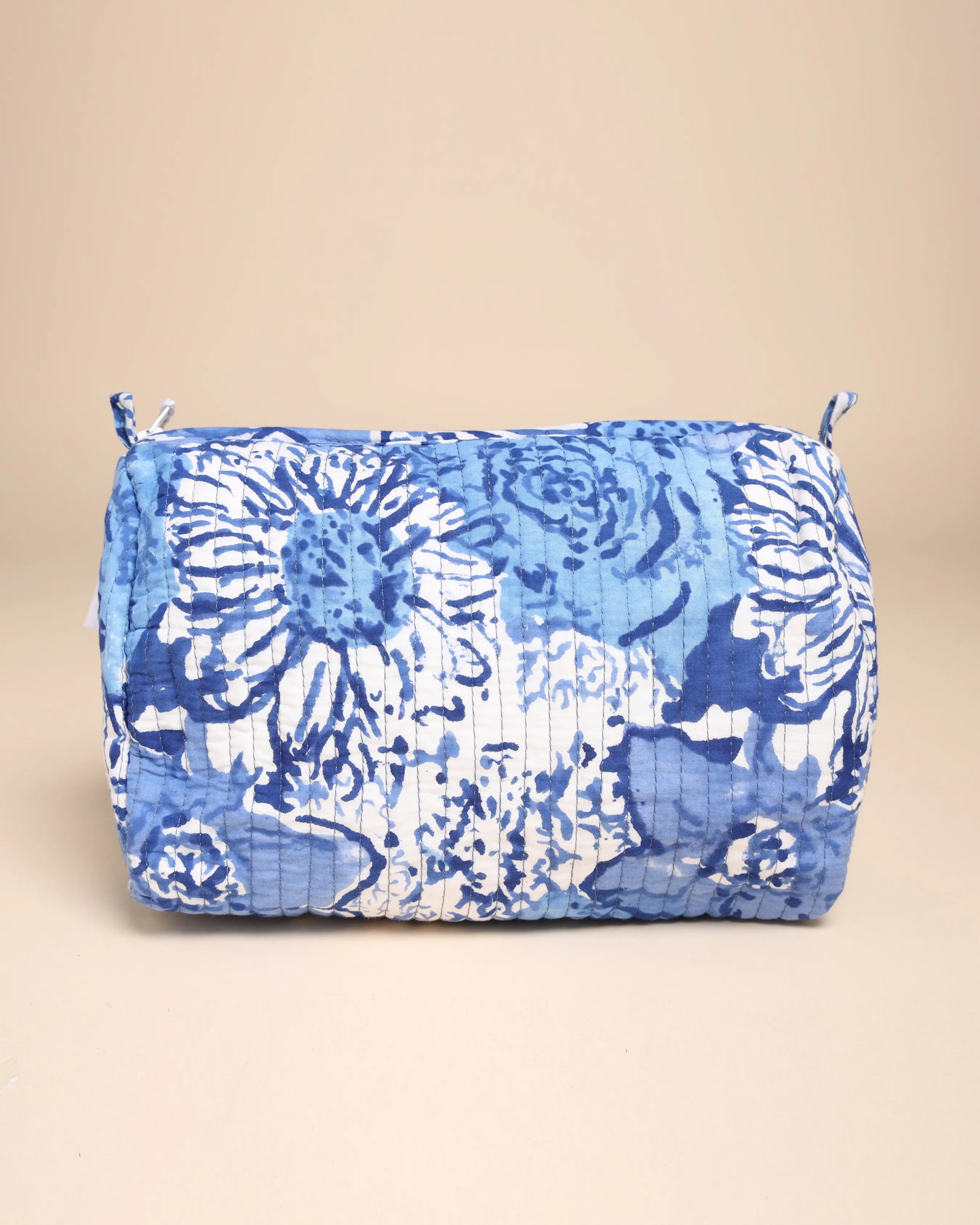 Jazz Blue Cotton Block Printed Pouch Bag My Store