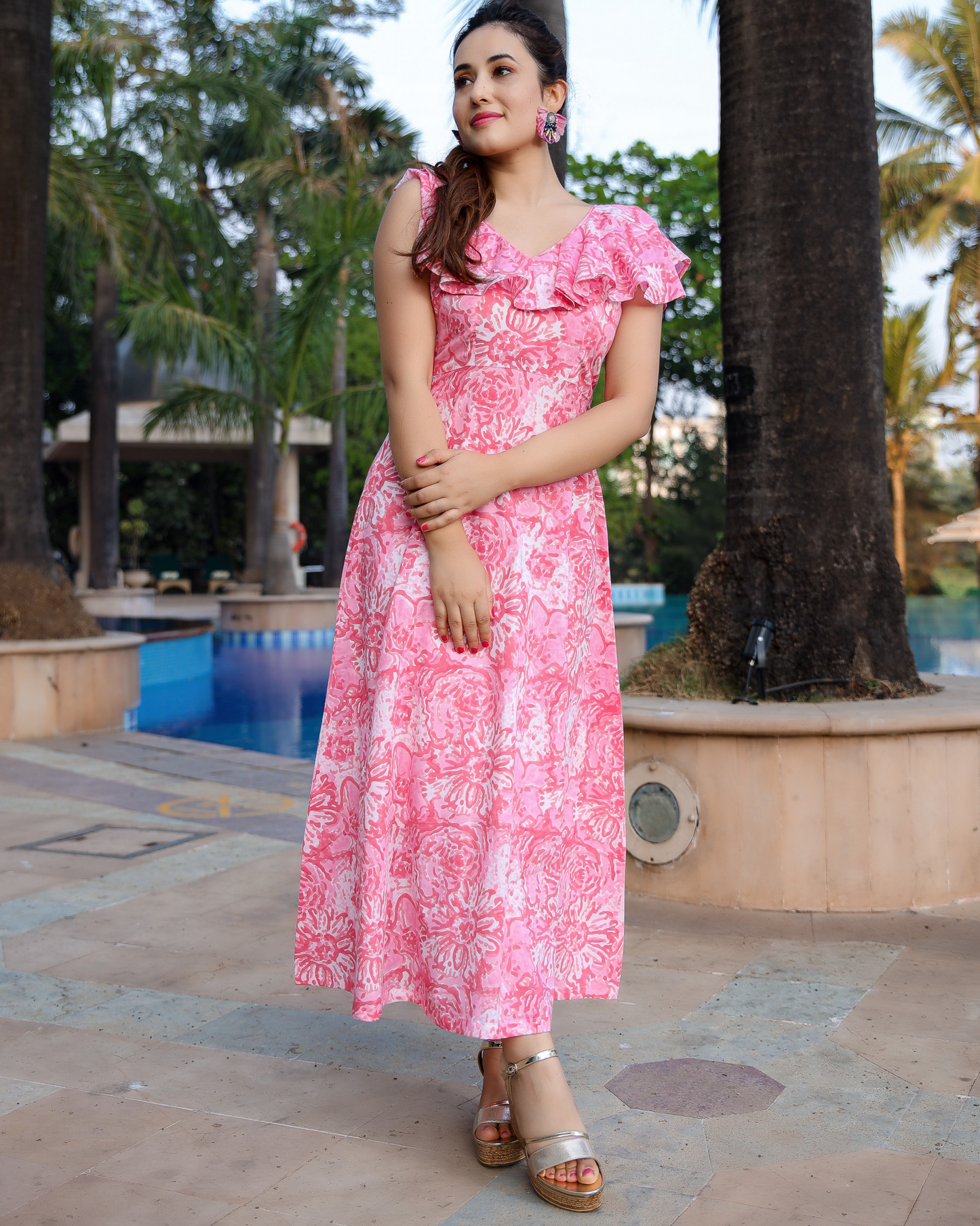 Pink Freesia Cotton Dress My Store