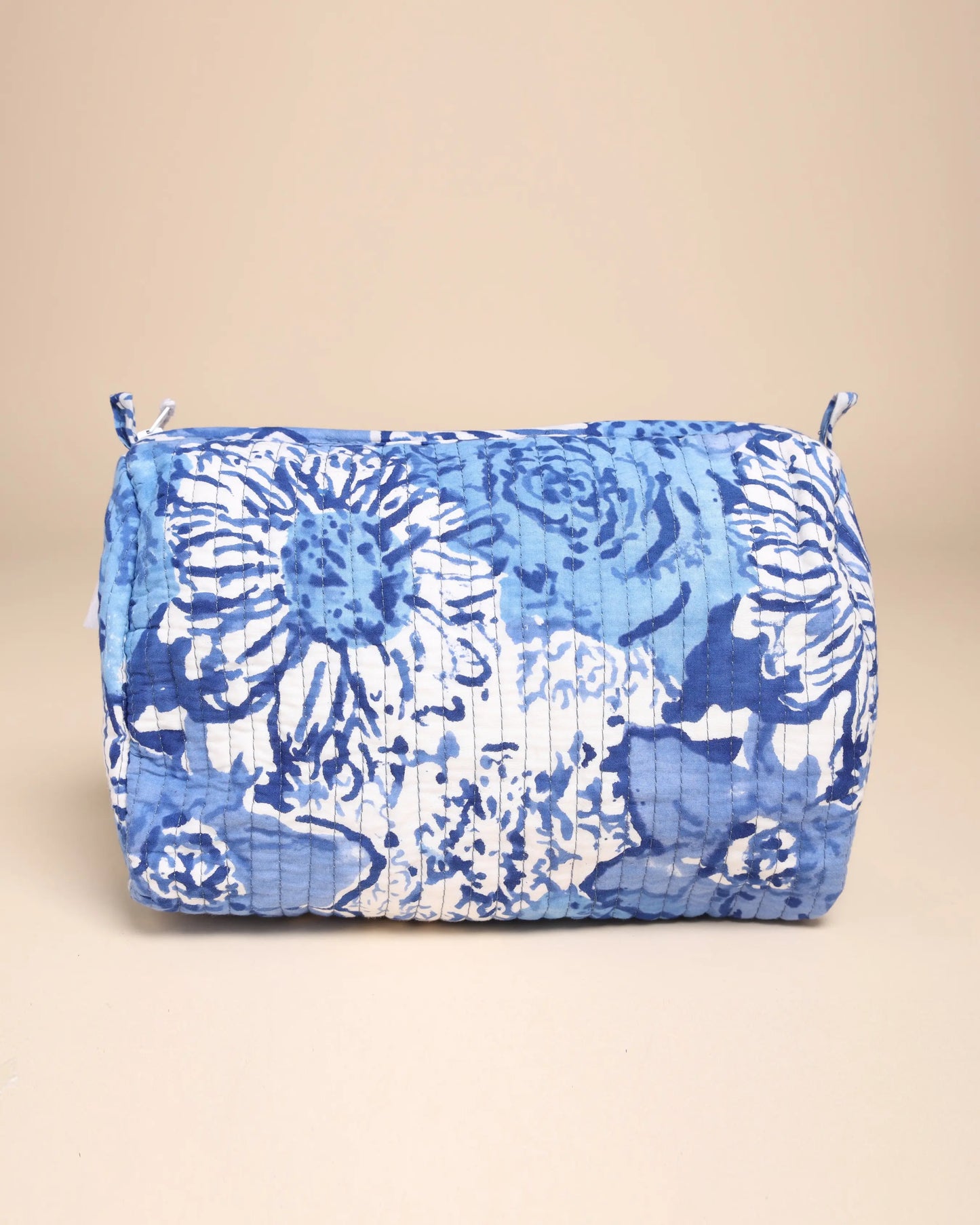 Jazz Blue Cotton Block Printed Pouch Bag My Store