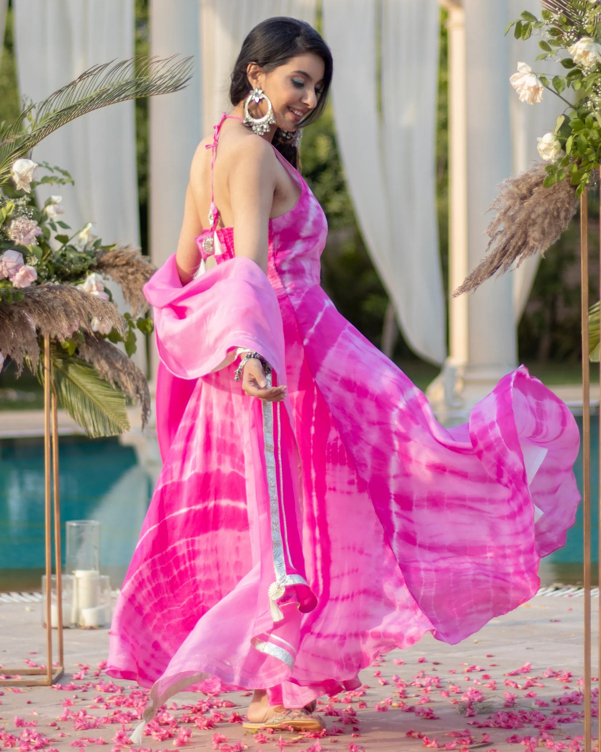 Burly Pink Tie & Dye Silk Suit Set My Store