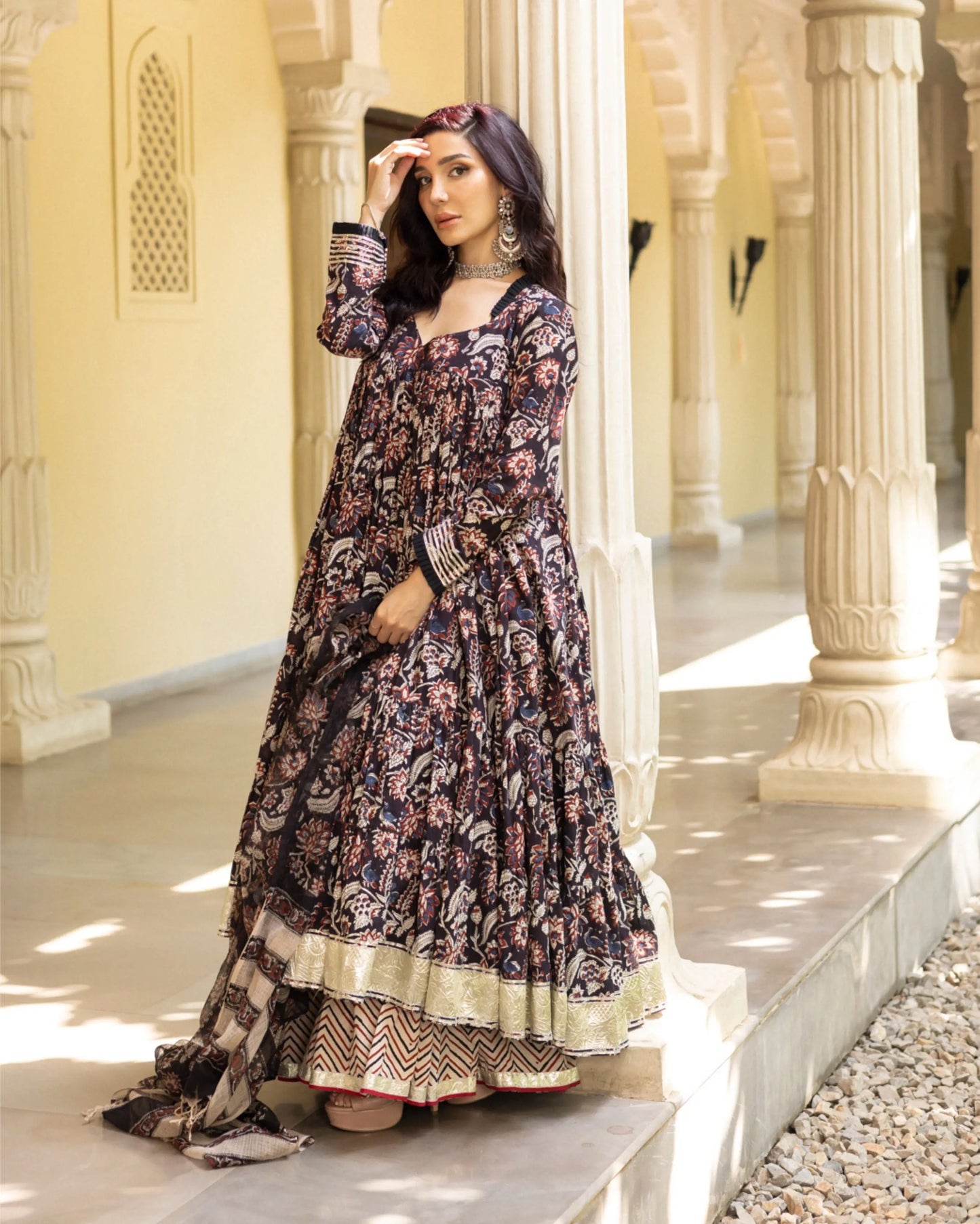 Vaniki Handblock Tier Sharara Set My Store