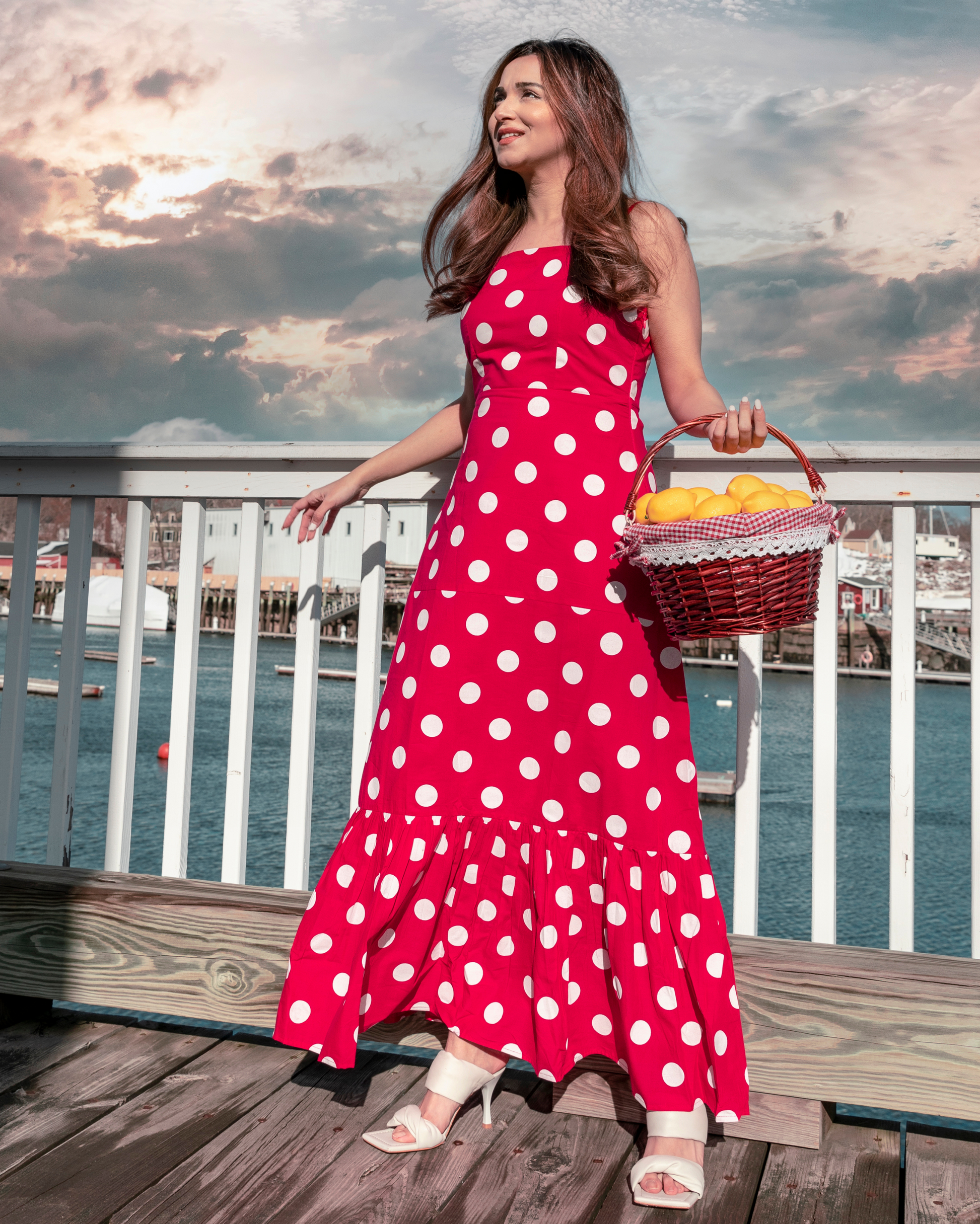 Pink Crepe Polka Cotton Dress Quick Cart