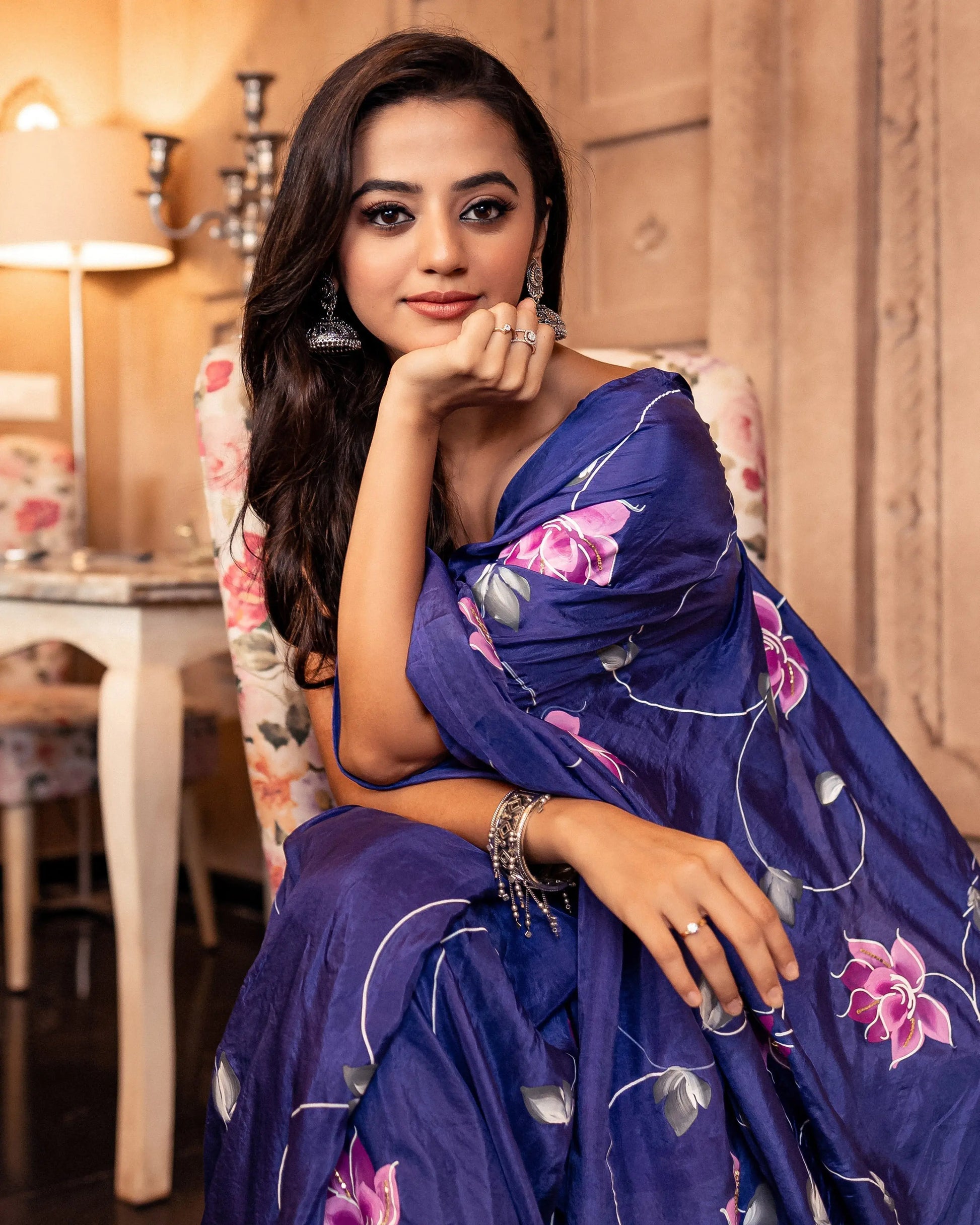 Sarang Handpainted Silk Saree My Store