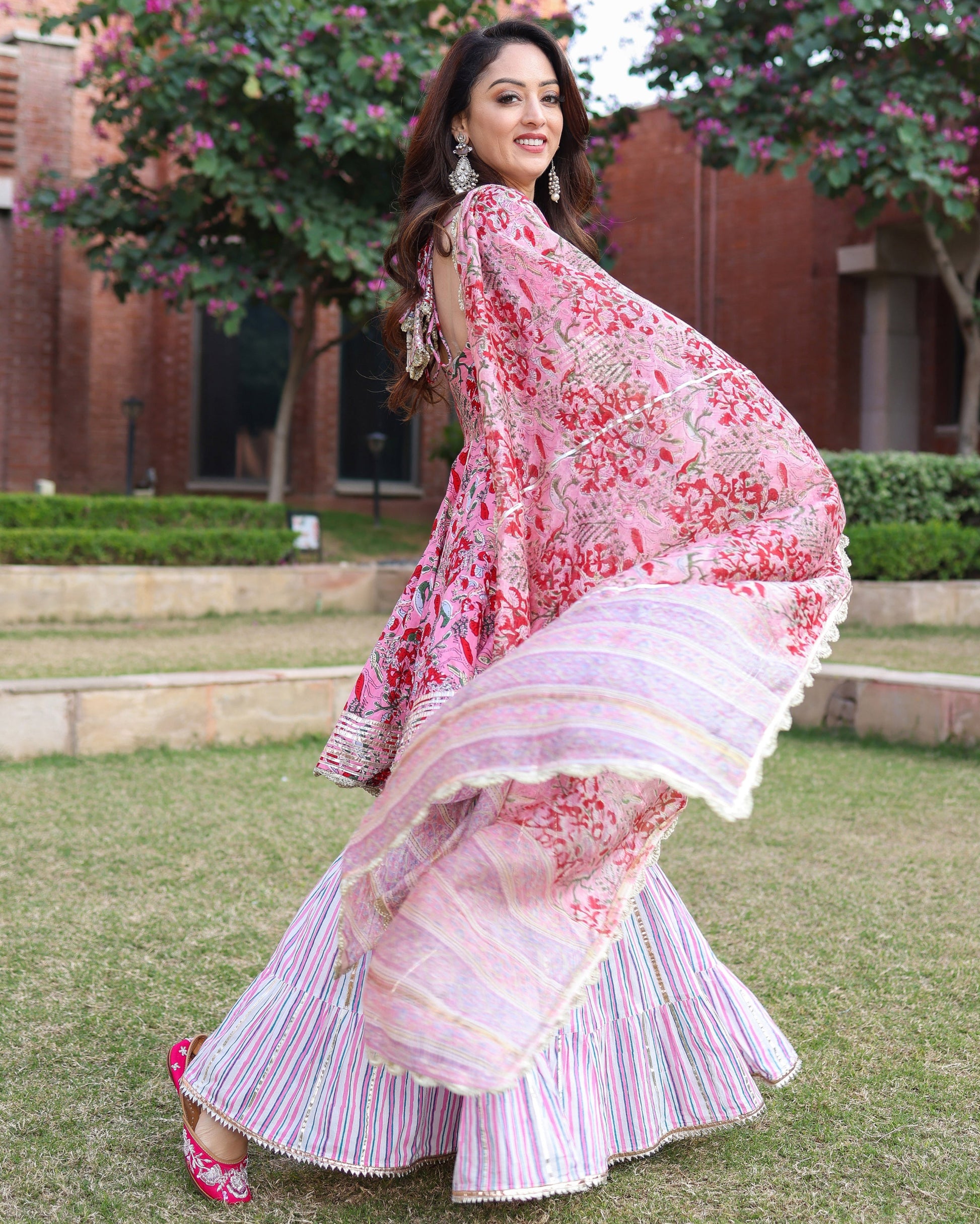 Tickled Pink Handblock Sharara Set Quick Cart