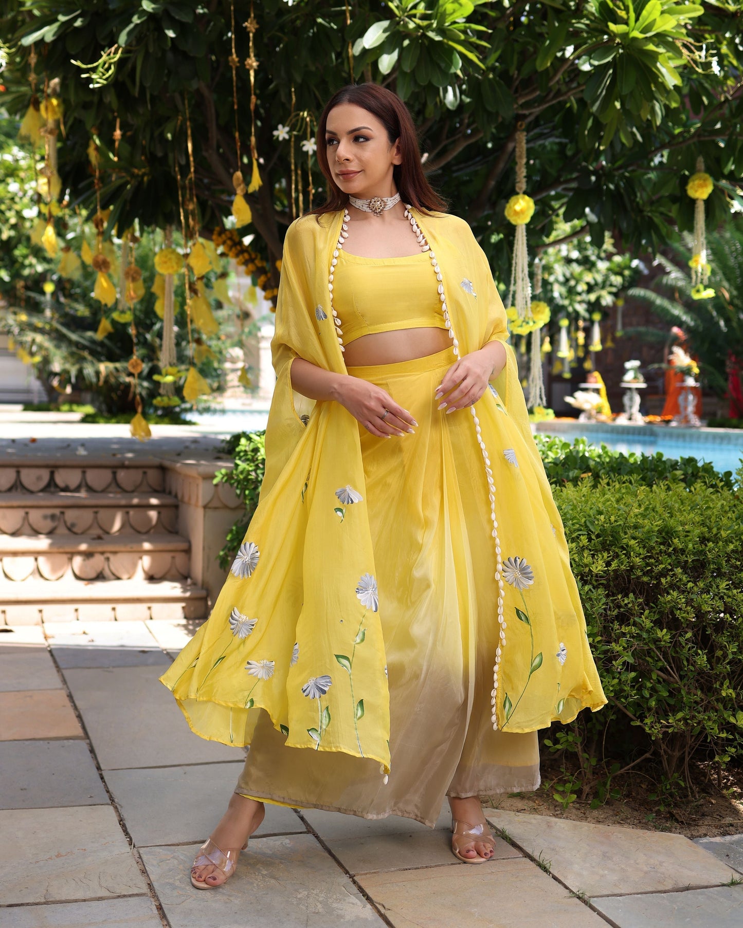 Sagnika Yellow Ombre Silk Coord Set Quick Cart