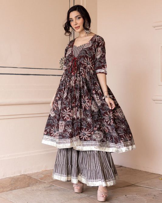 Talao Handblock Gotapatti Sharara Set My Store