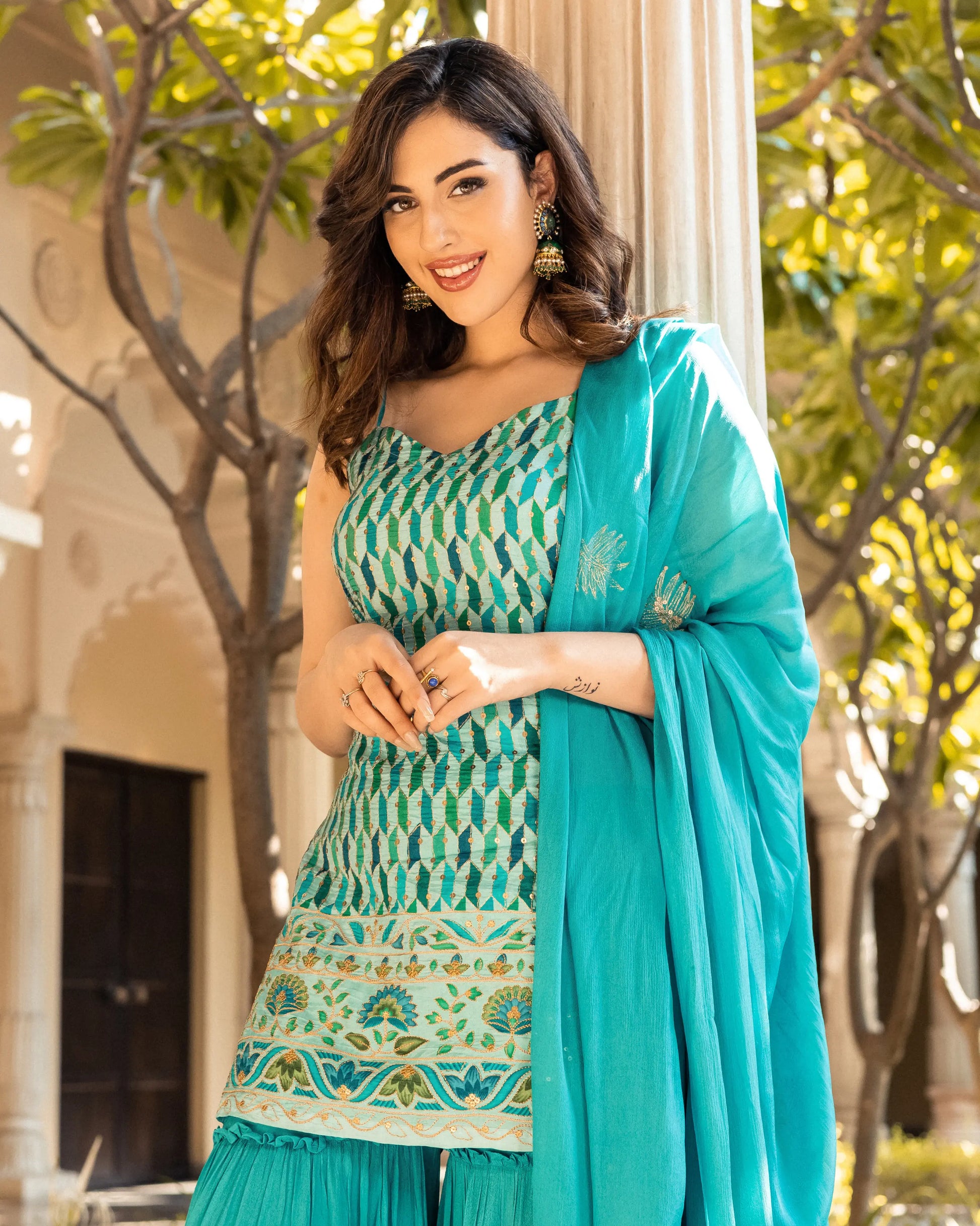 Nazreen Georgette Sharara Set My Store