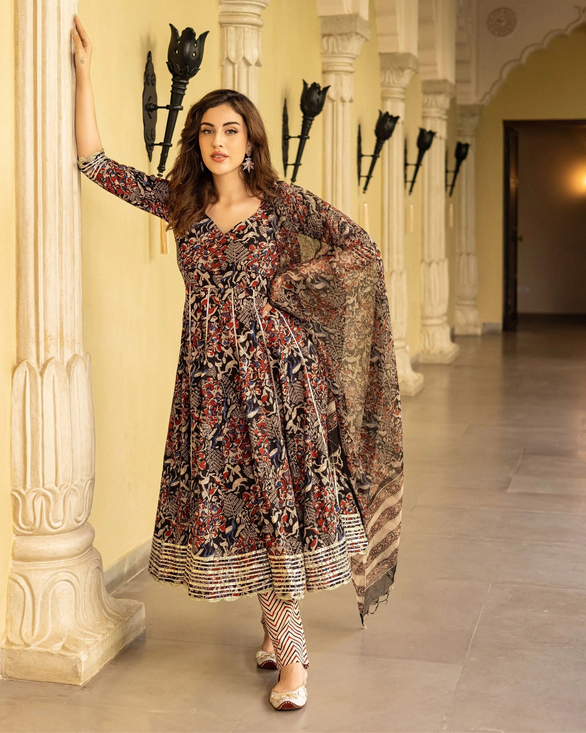 Bhoomi Handblock Gotapatti Suit Set My Store