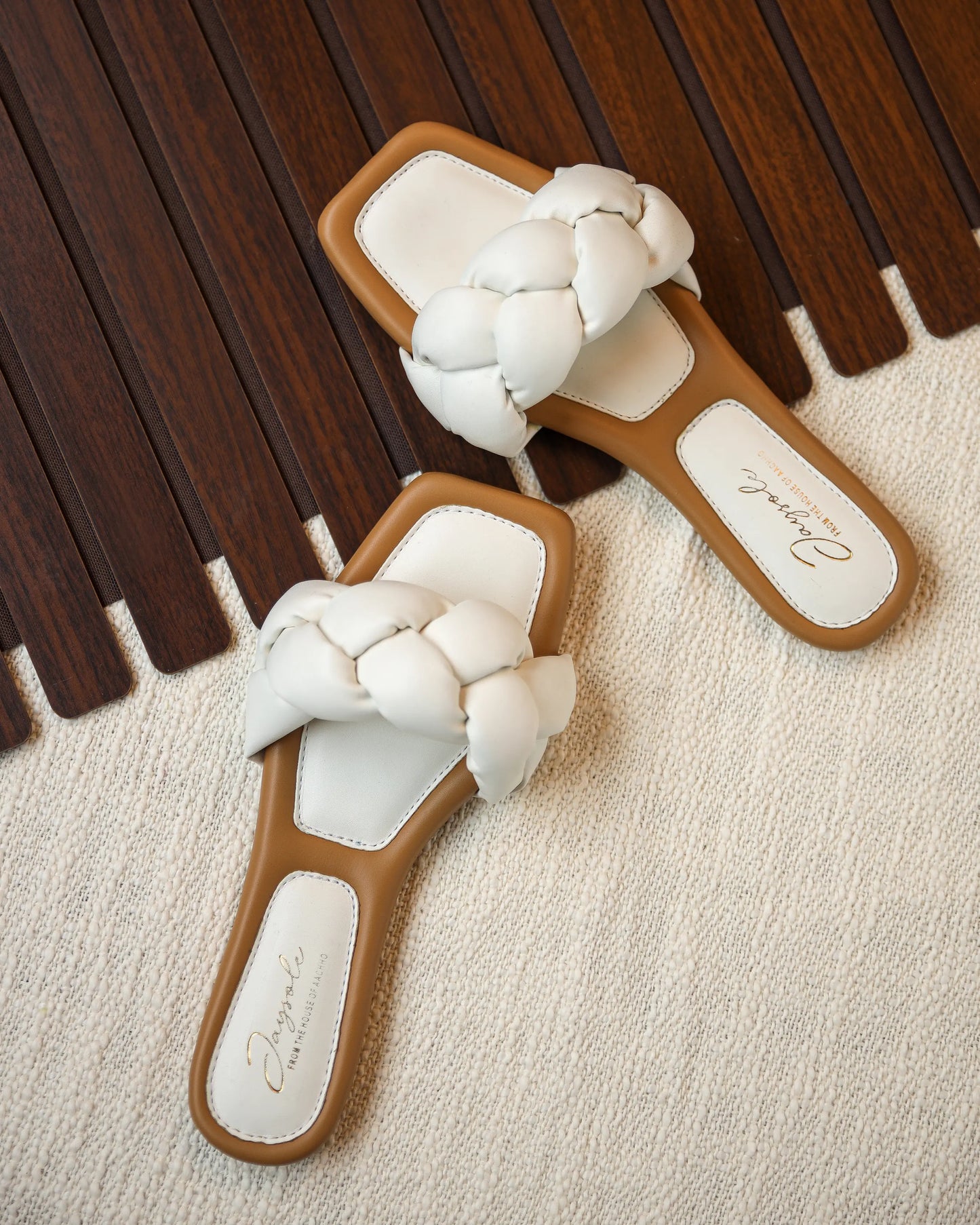 Cloud Dancer Braided Slides My Store