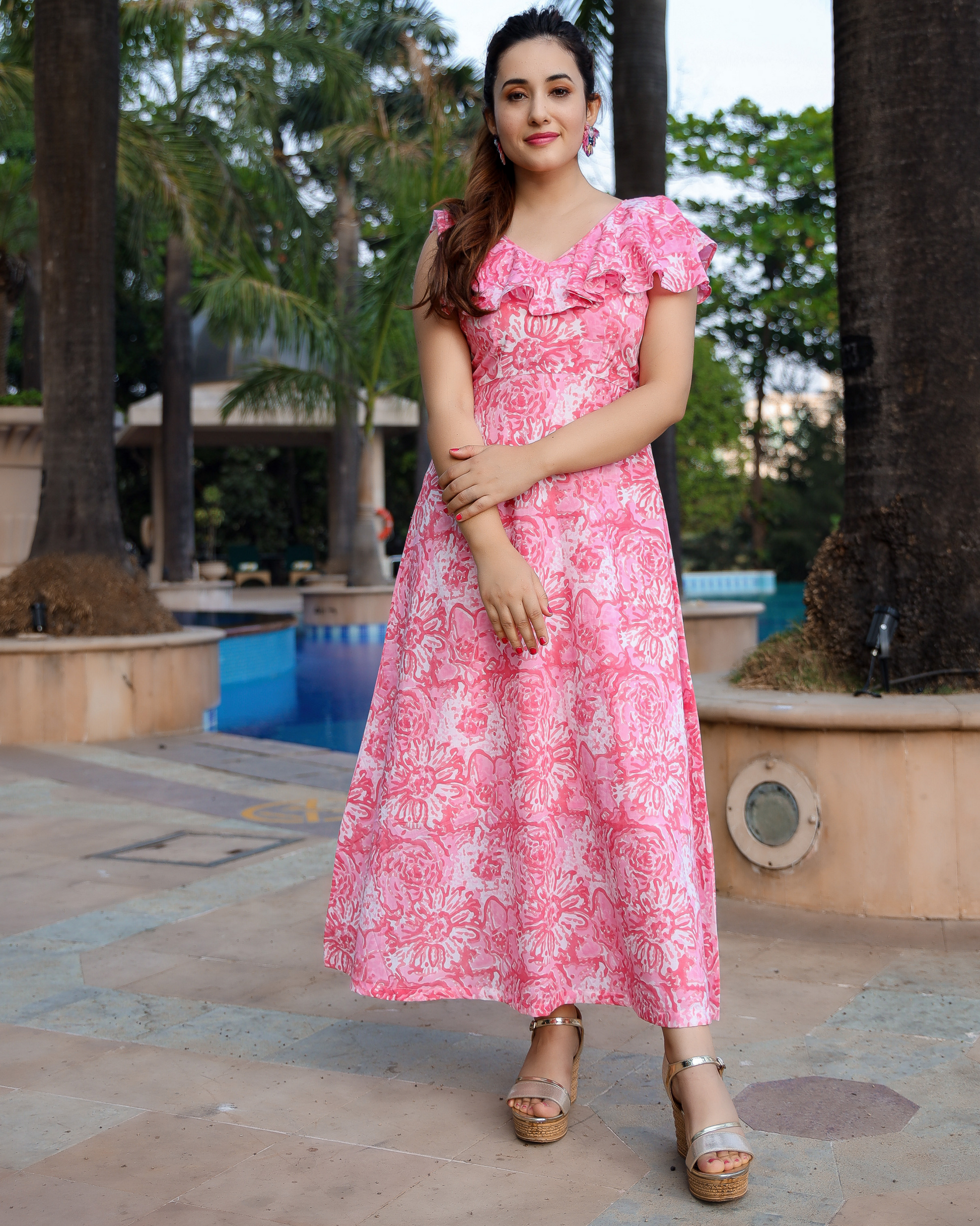 Pink Freesia Cotton Dress My Store