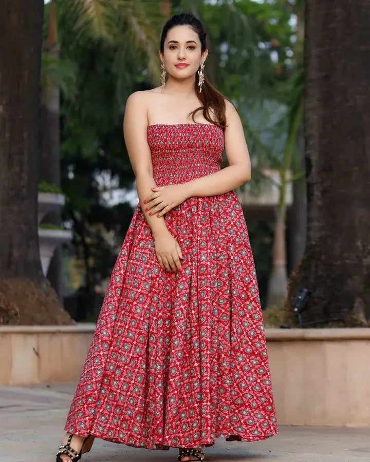 Honey Crisp Smocked Cotton Dress My Store