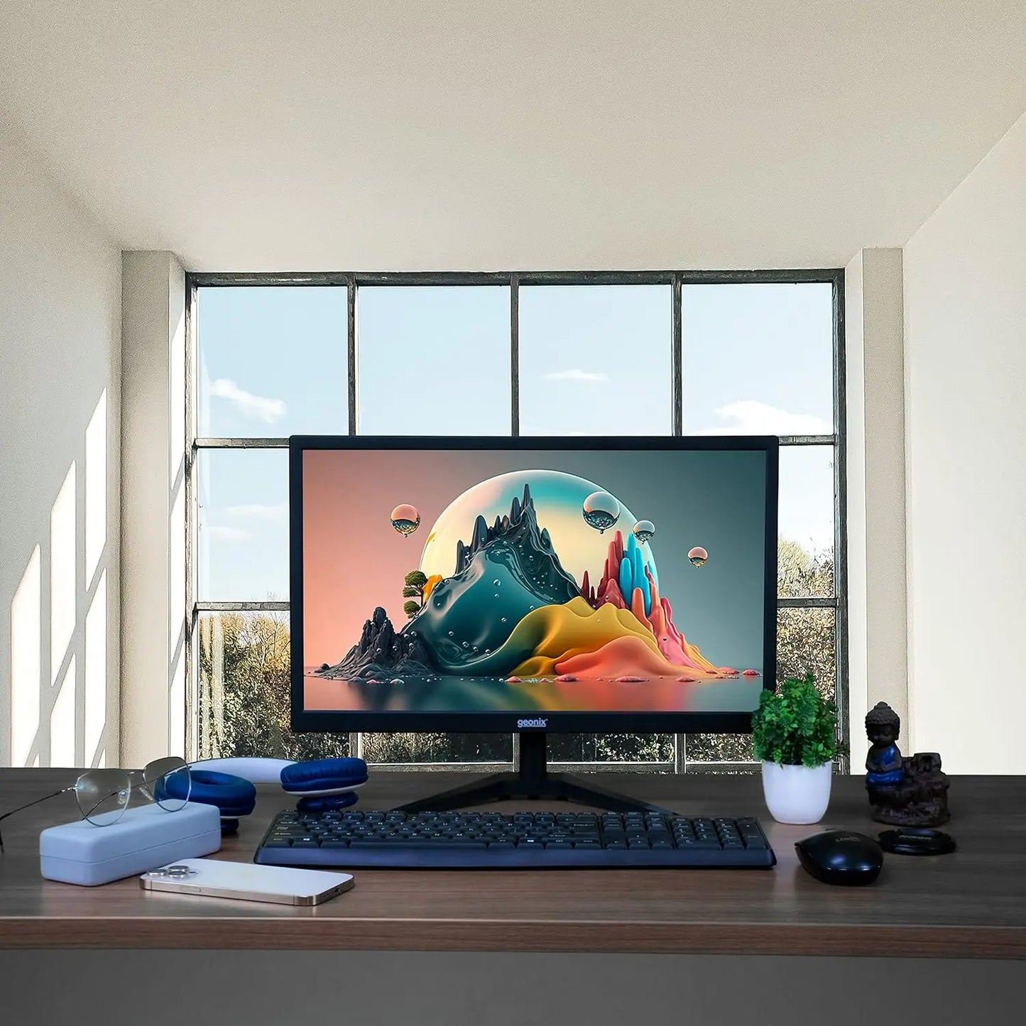 GEONIX 22 Inch (55.88 cm) PC Monitor Full HD LED Back light with VGA & HDMI My Store