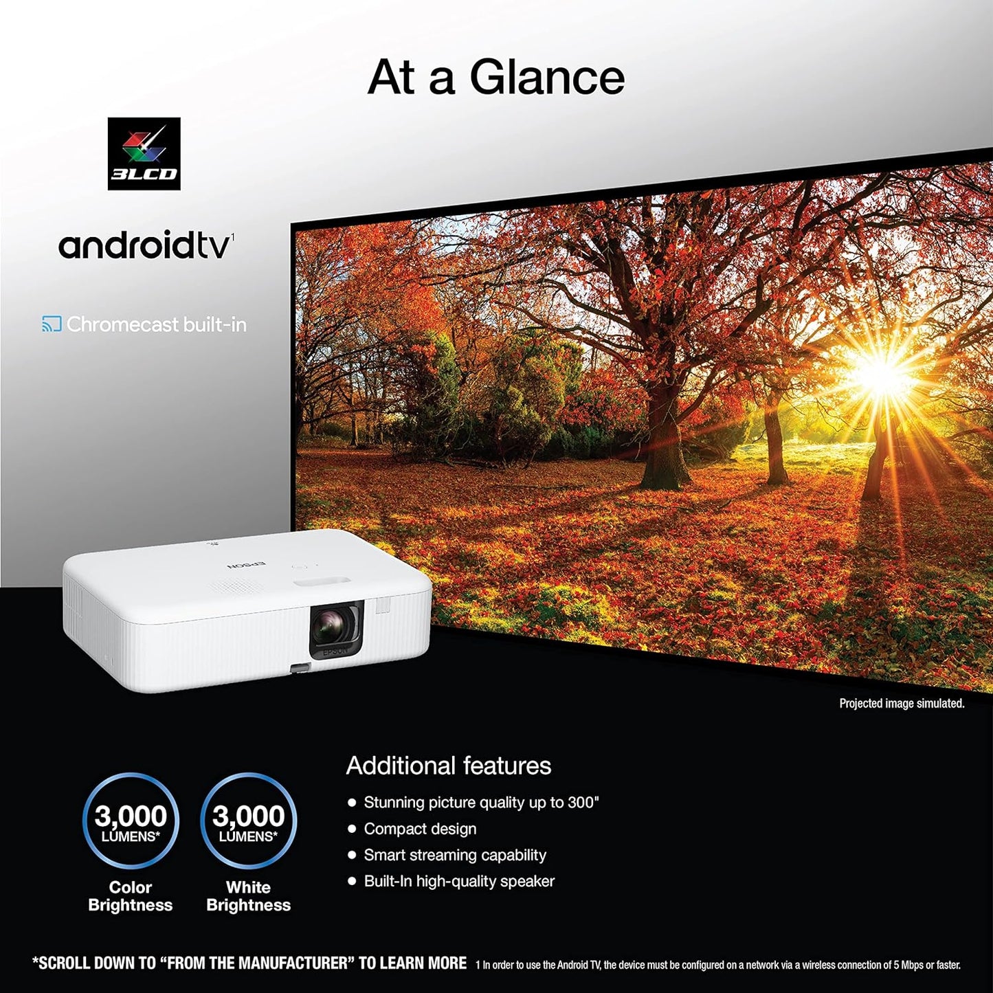 Epson Projector  FH02 Full HD 1080p Smart Streaming Portable Projector