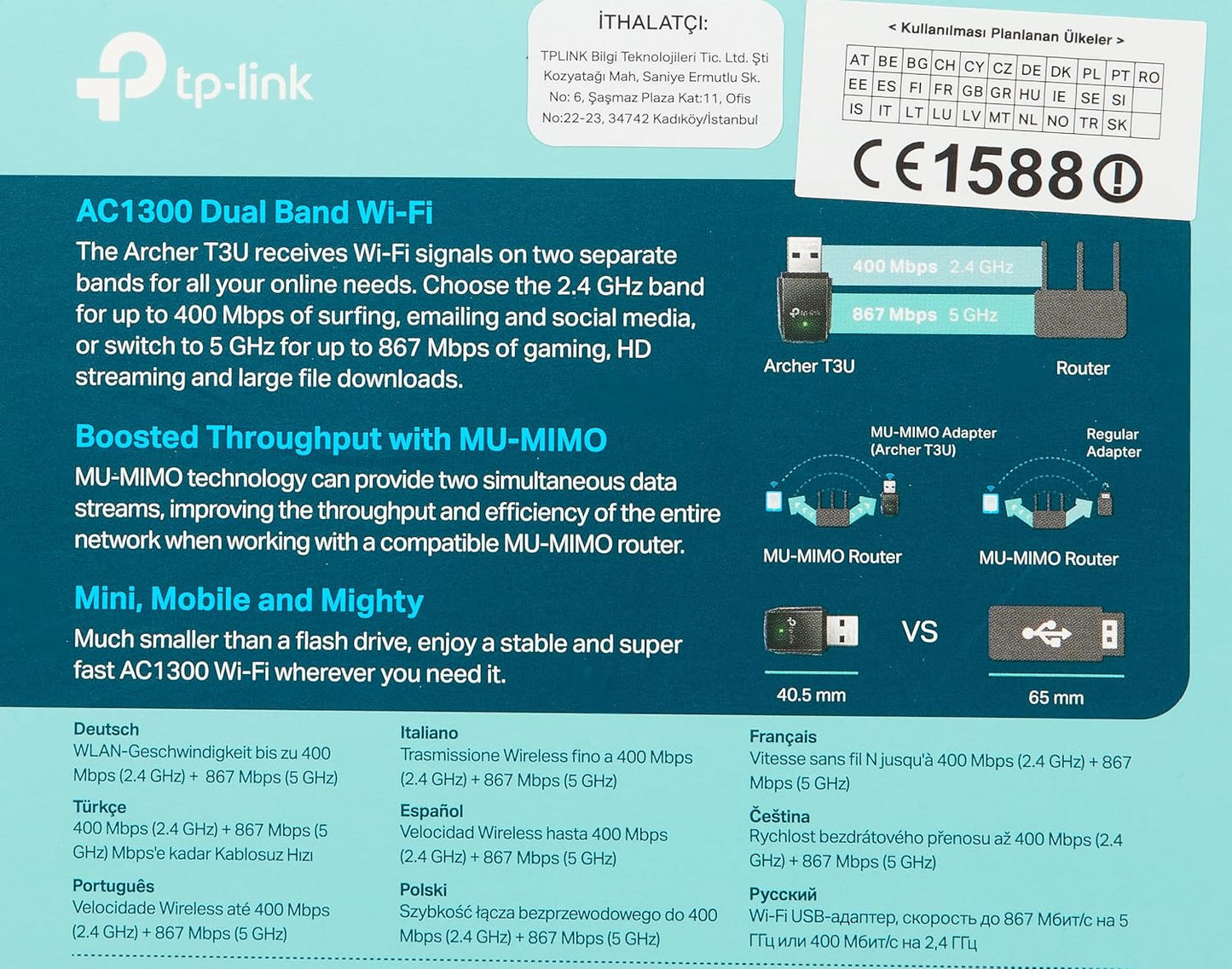 TP-Link Archer T3U AC1300 Mini Wireless MU-MIMO USB Adapter