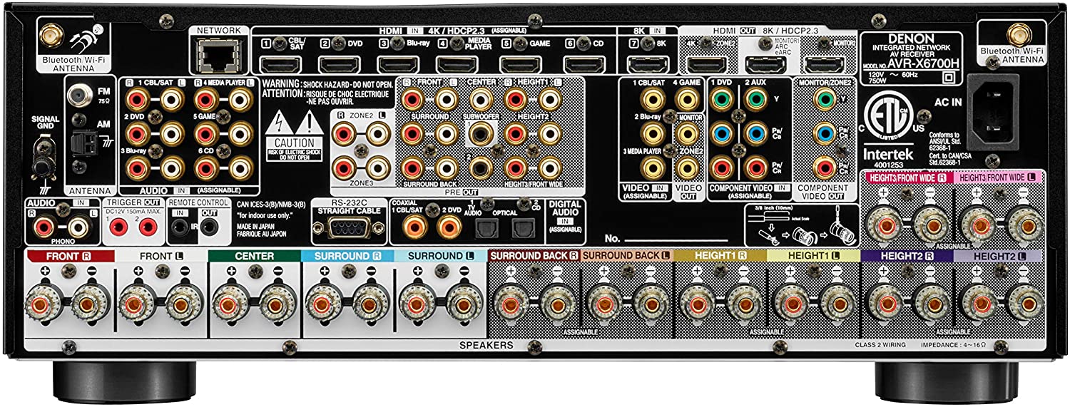Denon AVR-X6700H 8K Ultra HD 11.2 Channel (140Watt X 11) AV Receiver 2020 Model - 3D Audio & Video with IMAX Enhanced, Built for Gaming, Music Streaming, Alexa  HEOS