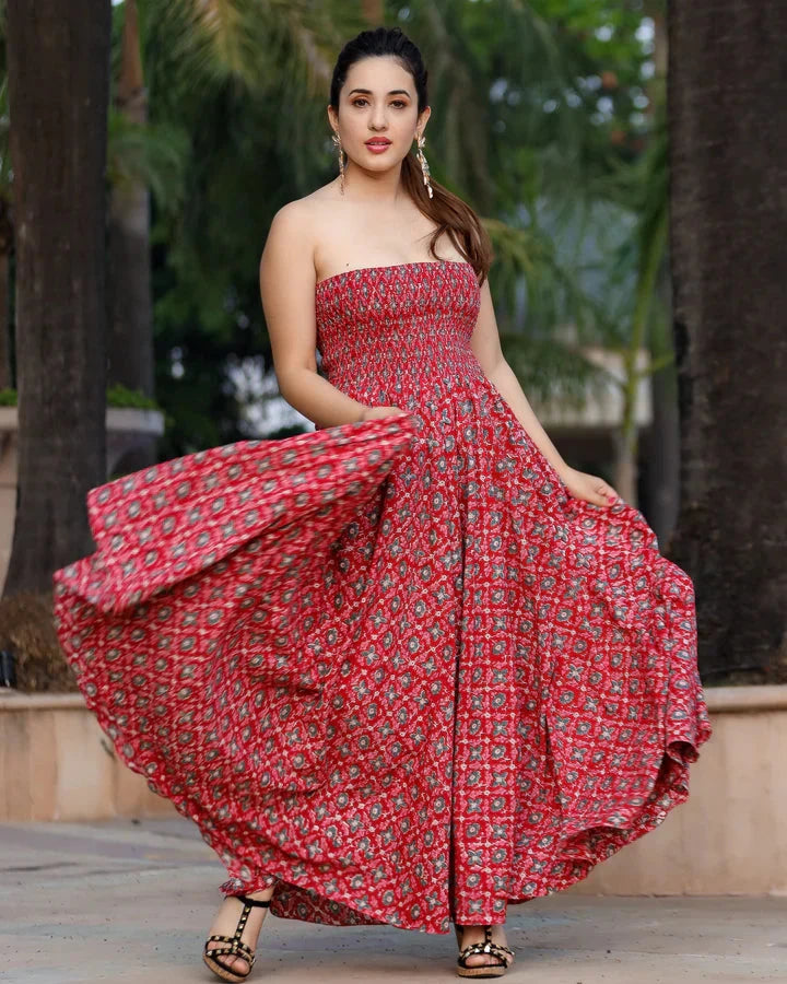 Honey Crisp Smocked Cotton Dress My Store