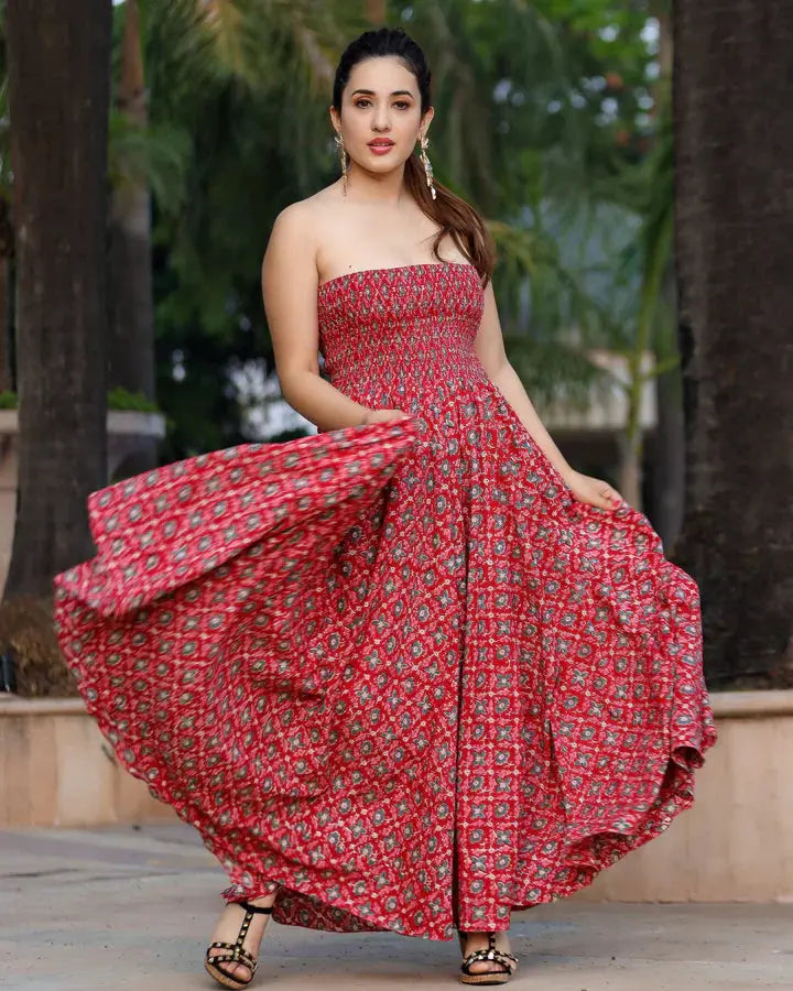 Honey Crisp Smocked Cotton Dress My Store