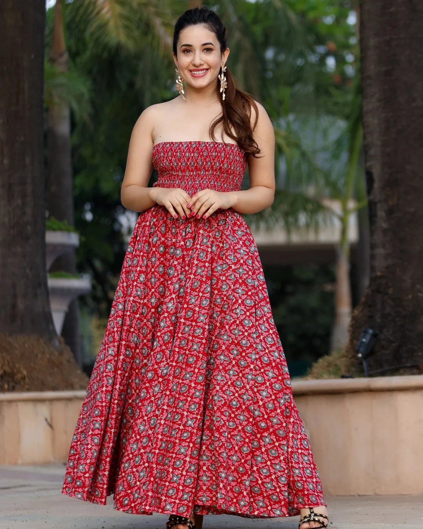 Honey Crisp Smocked Cotton Dress Quick Cart