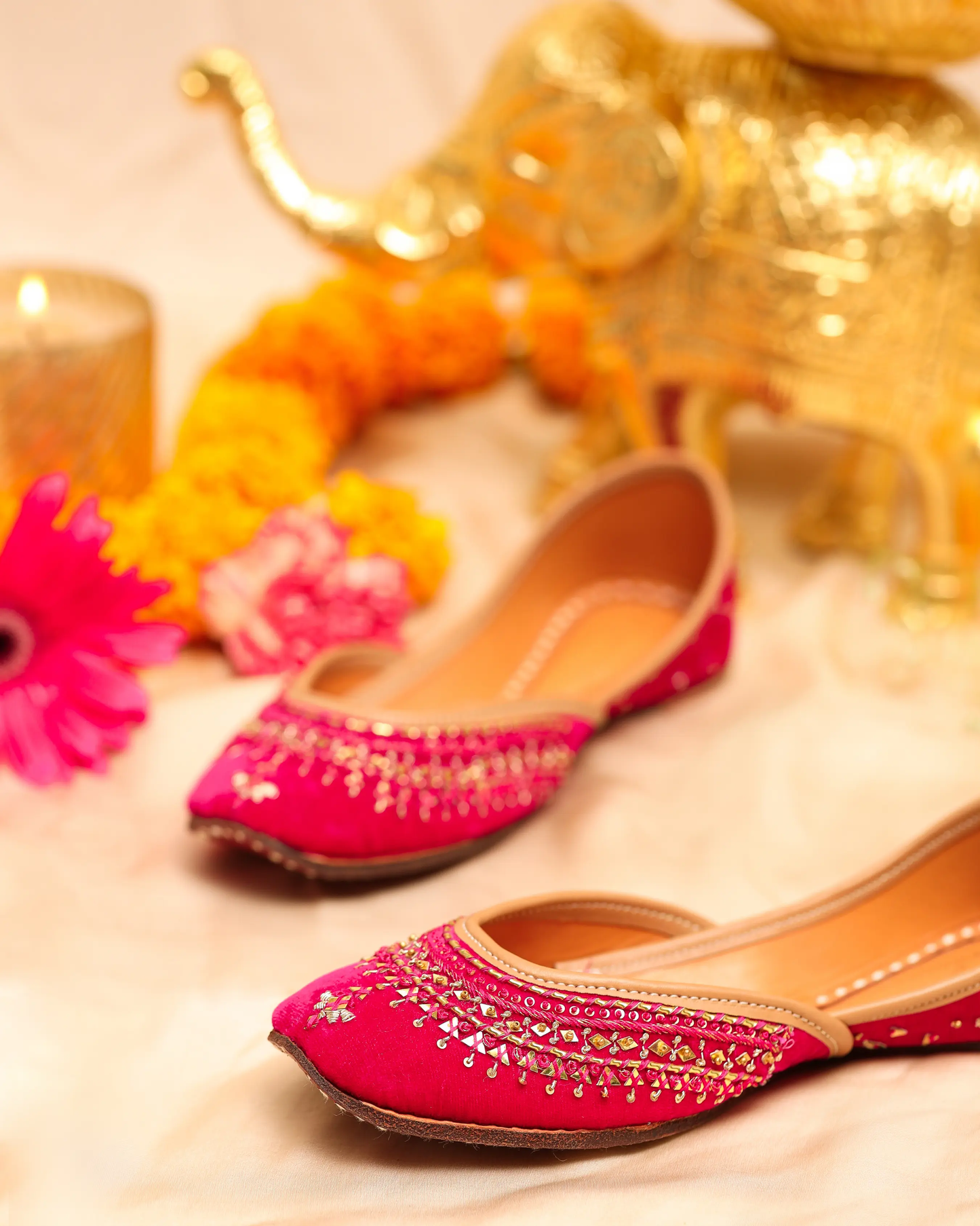 Sparkle Pink Handcrafted Jutti My Store