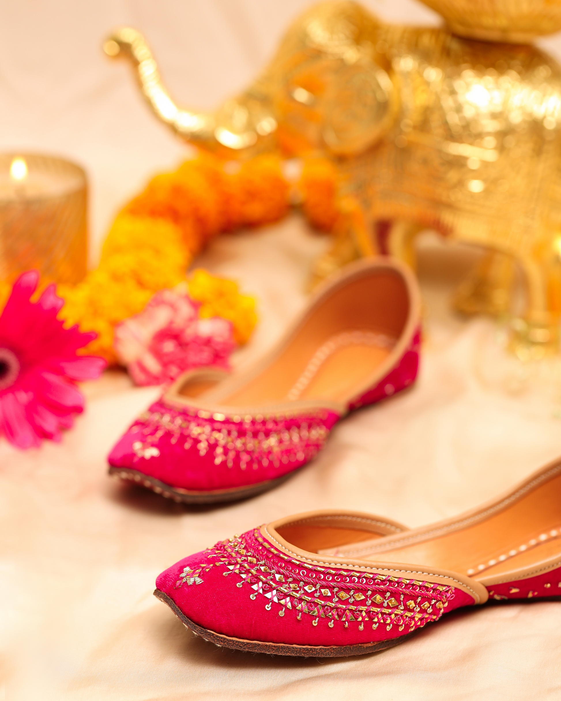 Sparkle Pink Handcrafted Jutti My Store