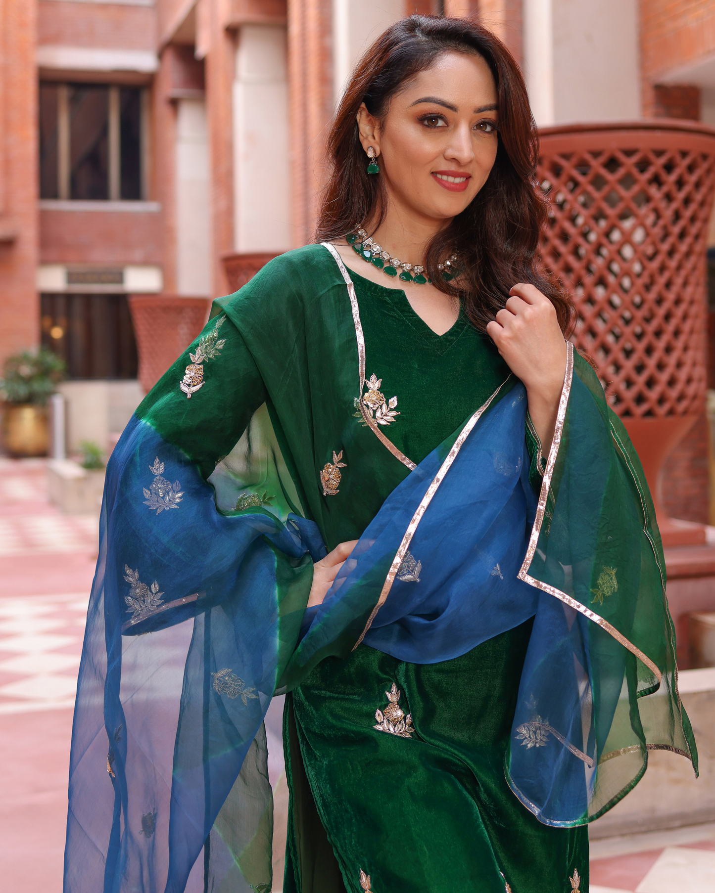 Classic Green Velvet Handcrafted Suit Set My Store