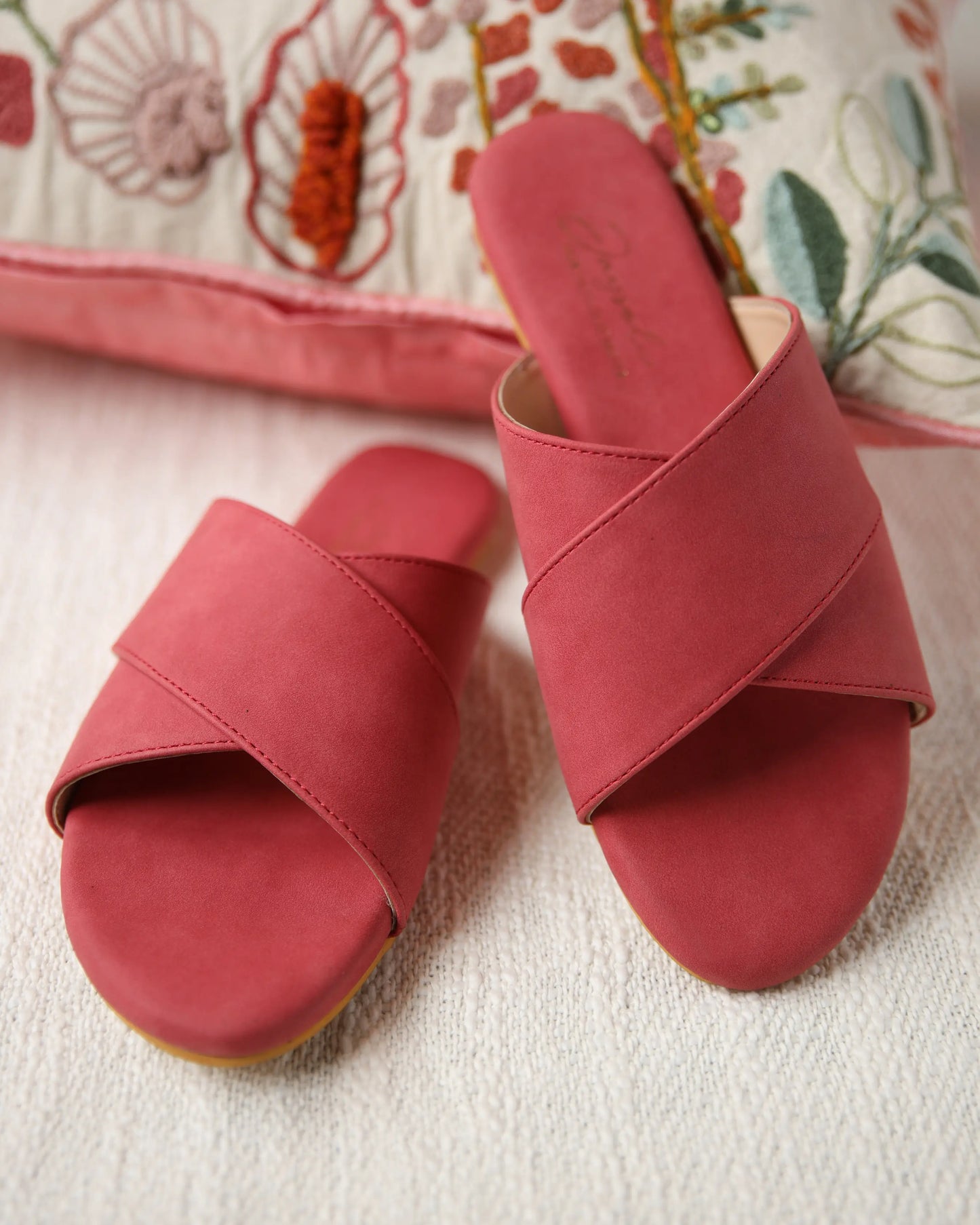 Sunkissed Coral Suede Flats My Store