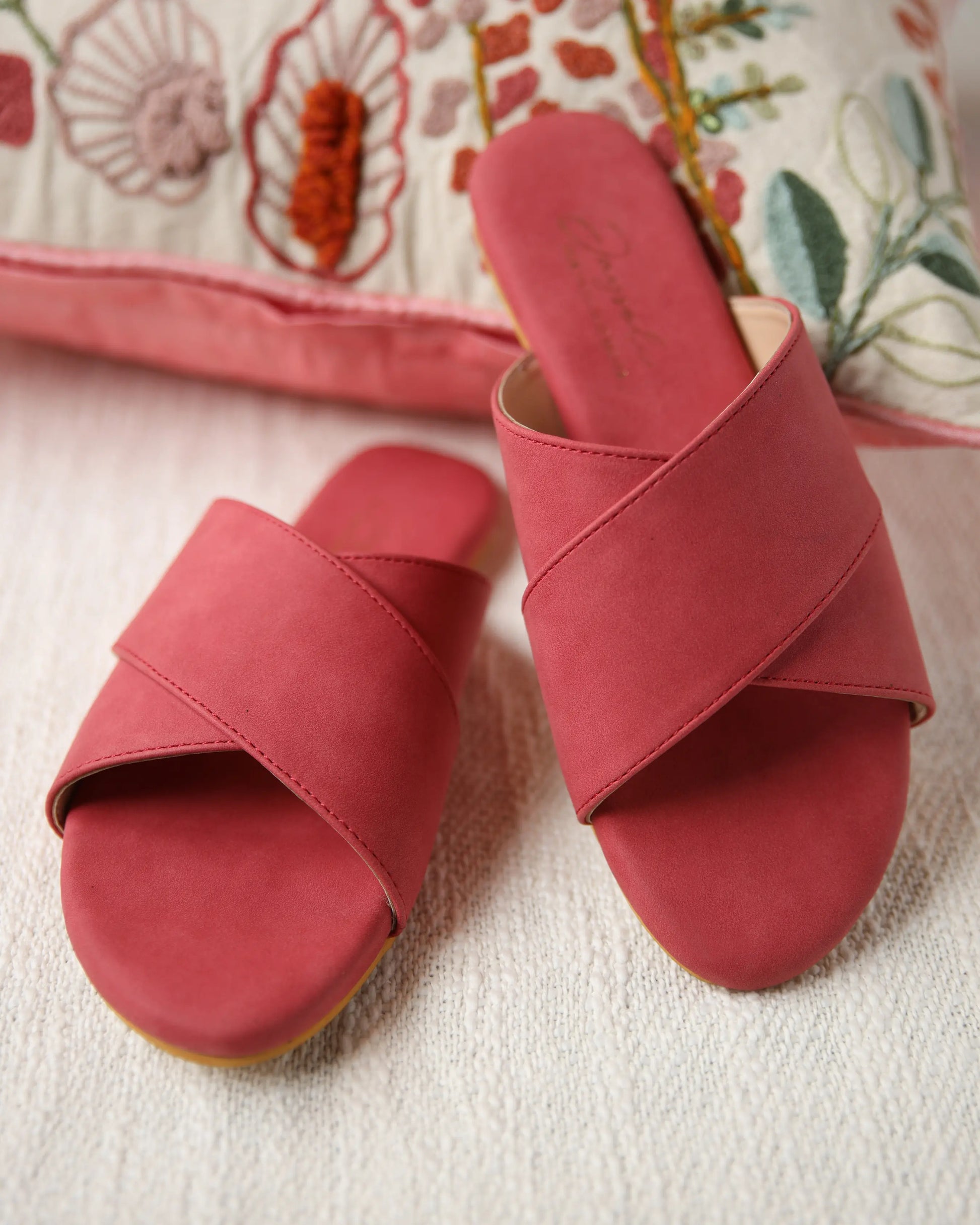 Sunkissed Coral Suede Flats My Store