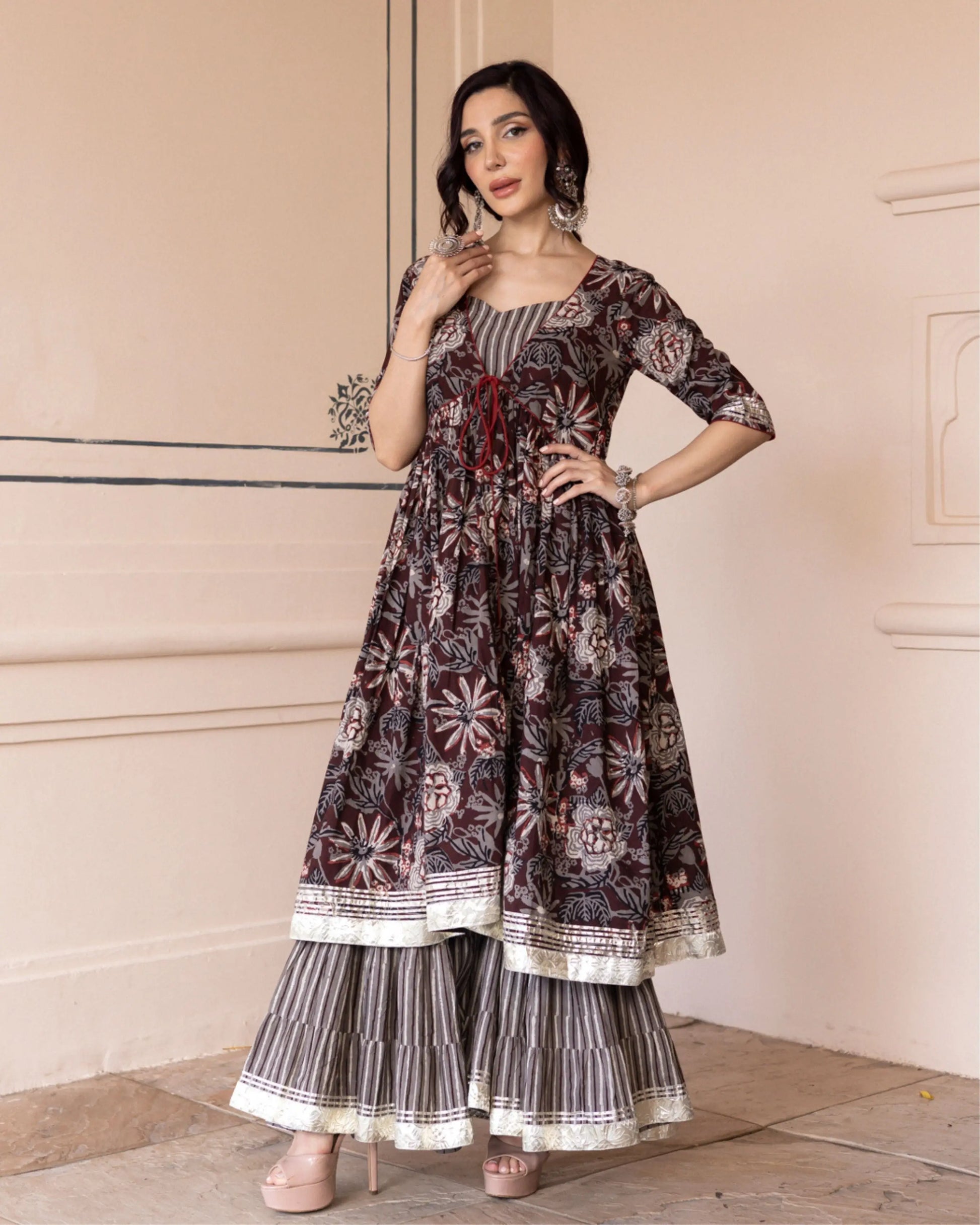 Talao Handblock Gotapatti Sharara Set My Store