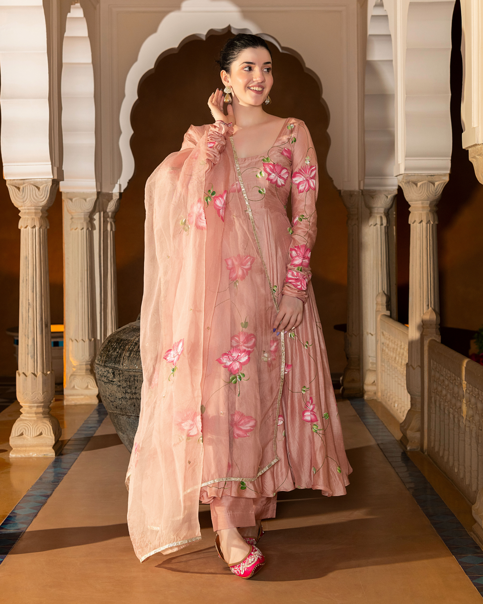 Eshal Handpainted Cotton Silk Suit Set My Store