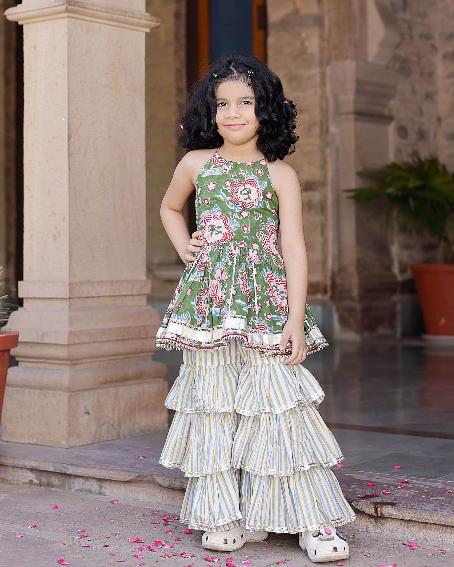 Dayla Handblock Cotton Sharara Set My Store