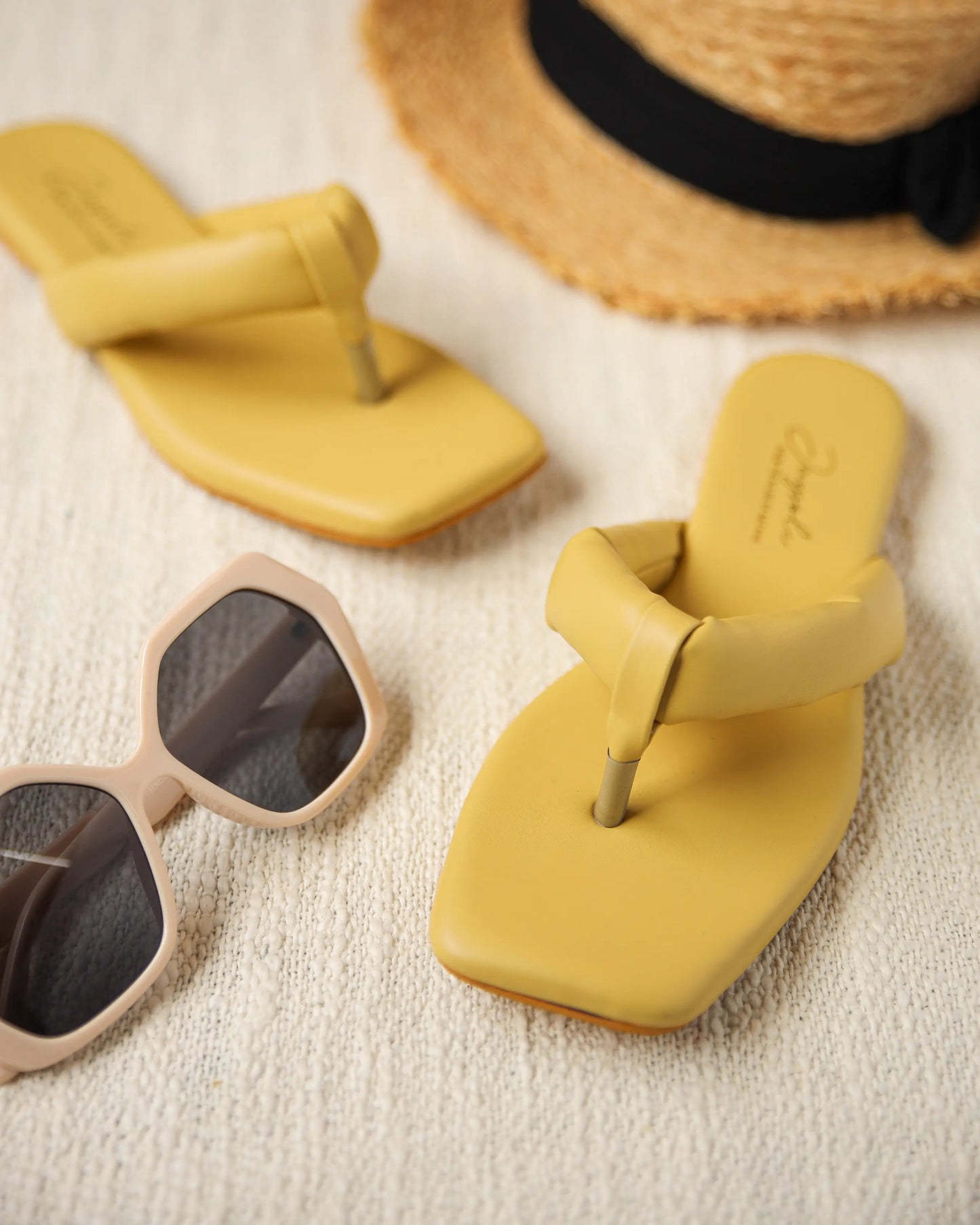 Strawlight Open Toe Flats My Store