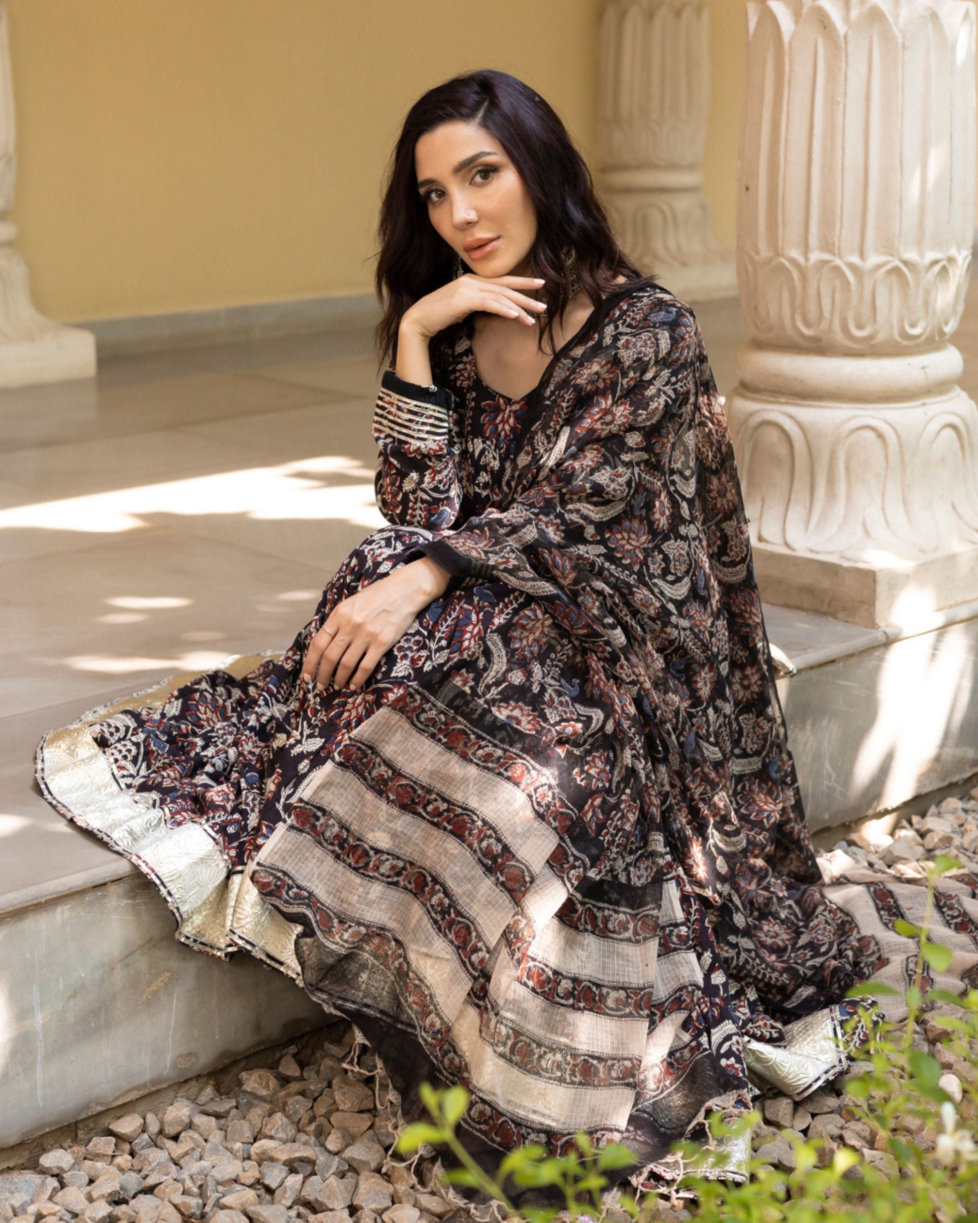 Vaniki Handblock Tier Sharara Set My Store