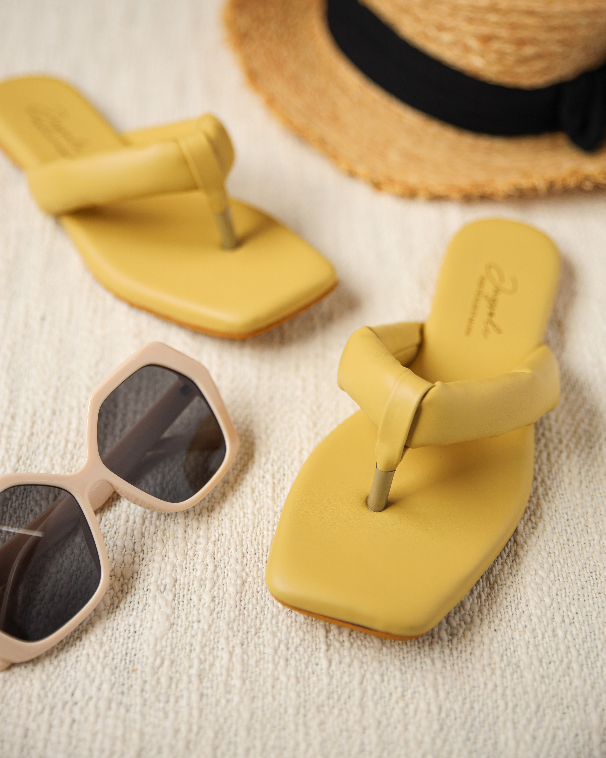 Strawlight Open Toe Flats My Store