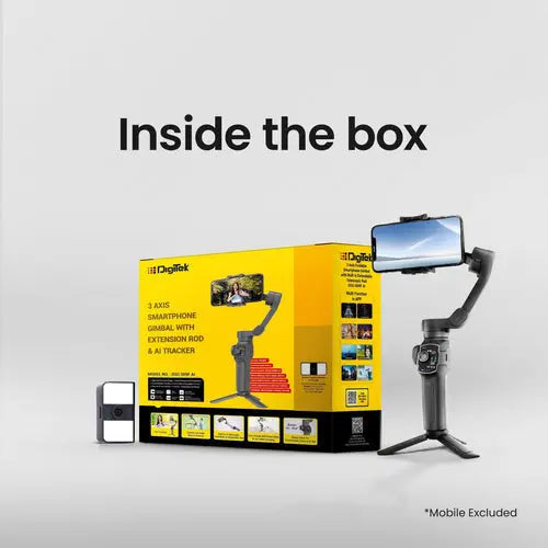 Digitek DSG-009F AI 3 Axis Smartphone Gimbal with Wide Angle and AI Face Tracker