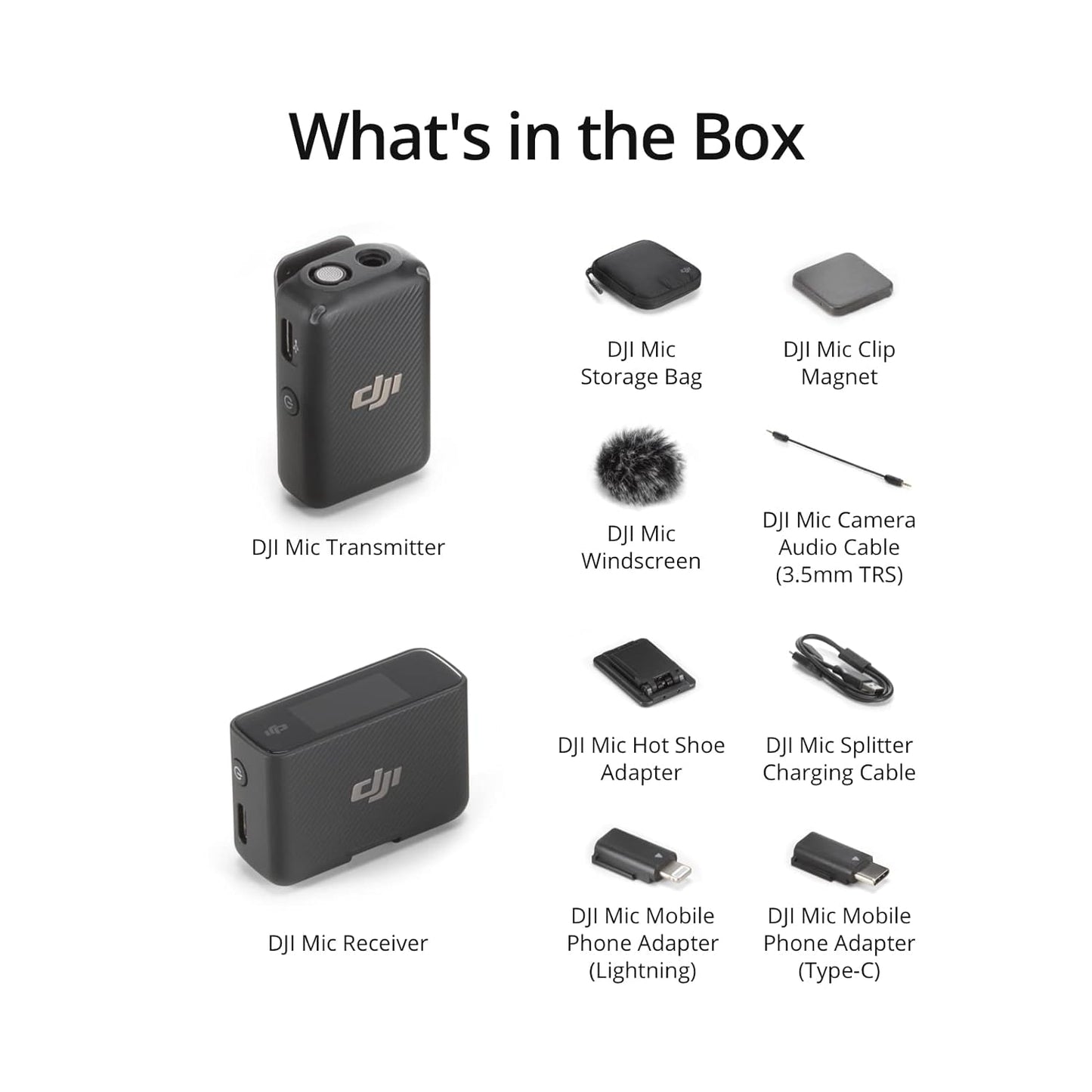 DJI Mic - Wireless Microphone System for Smartphones, Cameras, Laptops, Compact and Portable Wireless Mic