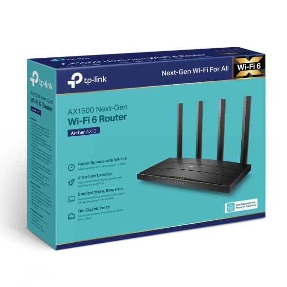 TP-Link AX1500 Dual Band Wi-Fi 6 Router Archer AX12